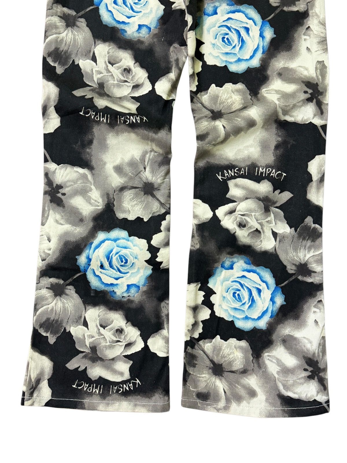 Japanese Brand FLARED KANSAI IMPACT FLOWER FULL PRINTED BOOT CUT PANT Size 24" / US 00 / IT 34 - 13 Thumbnail