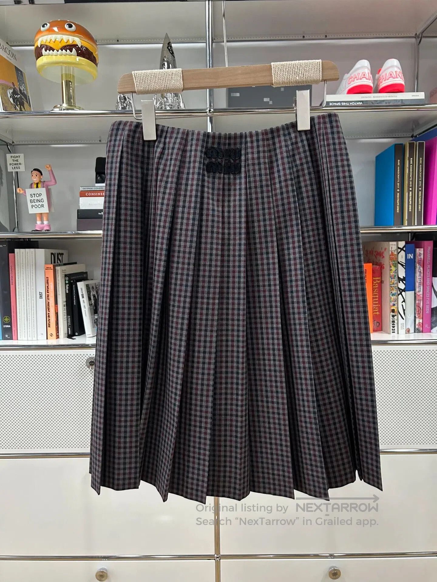 Miu Miu Miu Miu Plaid Letter Belt Skirt. Size 35" - 2 Thumbnail