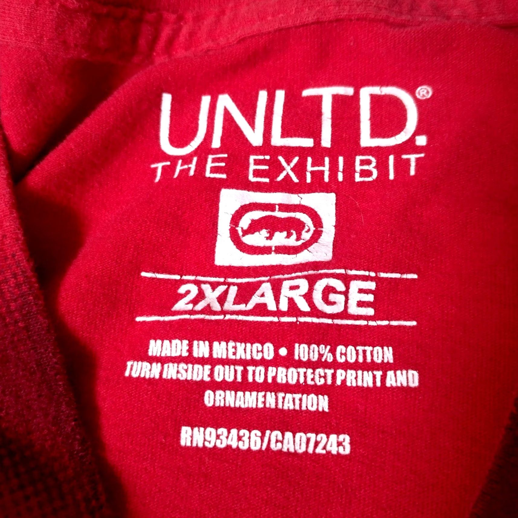 Ecko Unltd. VINTAGE Ecko Unltd The Exhibit Shirt Men 2XL Red Stripe V-Neck Foil Graphic Rhino Logo Graphic Print Shirt Men Size US XXL / EU 58 / 5 - 7 Thumbnail