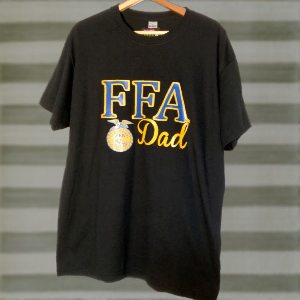 Gildan FFA Dad Shirt Men L Black Future Farmers of America Education Farming Father T-Shirt Gildan Dryblend Crew Neck Short Sleeve Cotton Blend Knit Regular Size US L / EU 52-54 / 3 - 1 Thumbnail
