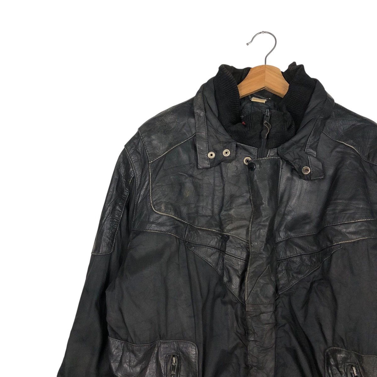 Japanese Brand 📌Vintage Biker Genuine Leather Jacket CKX Issey Miyake Size US M / EU 48-50 / 2 - 8 Thumbnail