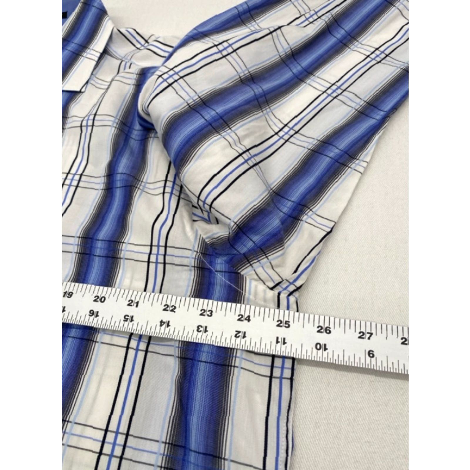 BUGATCHI Bugatchi Uomo Mens XL Long Sleeve Button Up Blue Plaid Shirt Cotton 3870 Size US XL / EU 56 / 4 - 7 Thumbnail