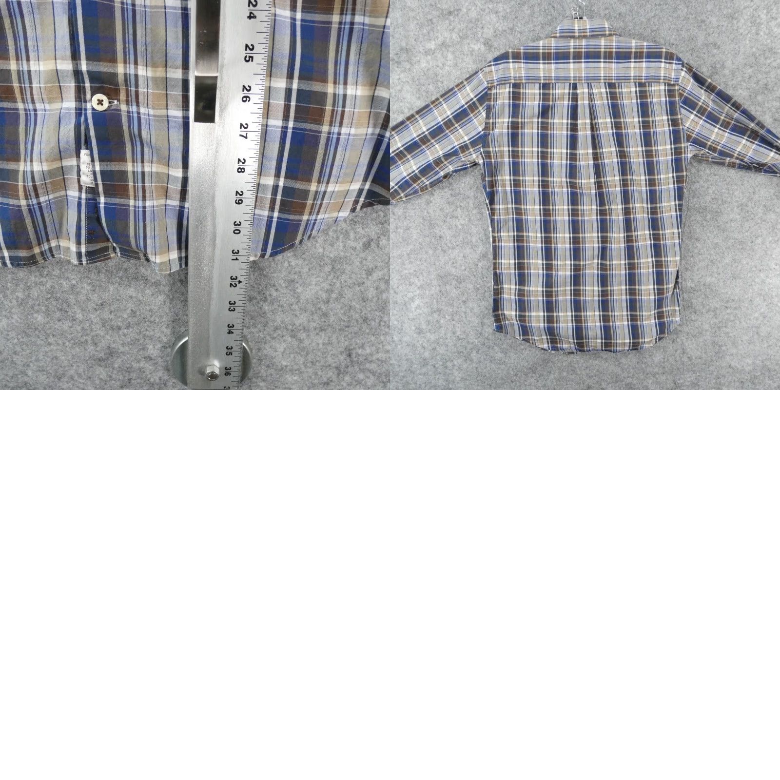 Peter Millar Peter Millar Shirt Mens Medium Long Sleeve Button-Up Plaid Brown Blue Size US M / EU 48-50 / 2 - 9 Thumbnail