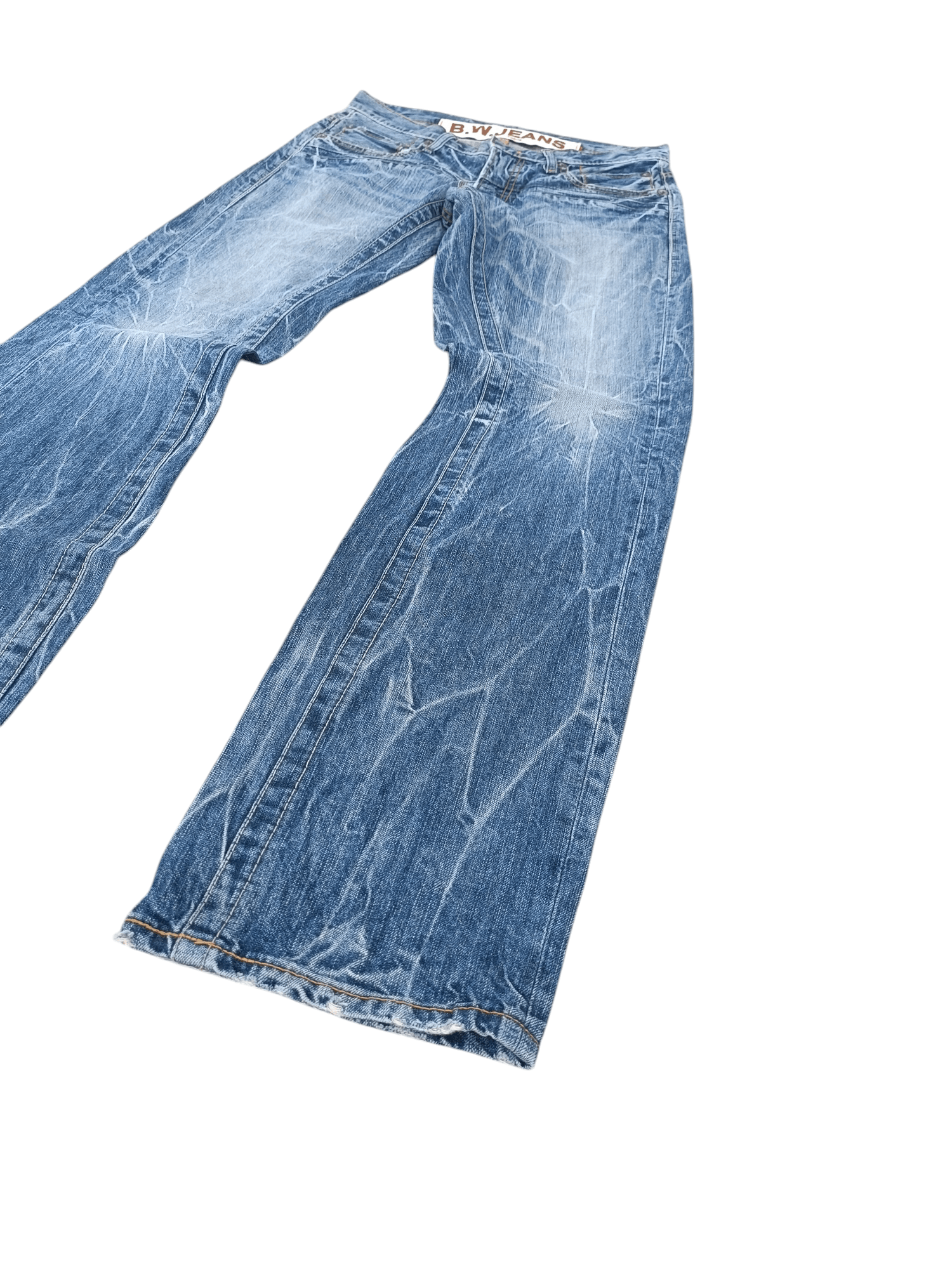 If Six Was Nine × Japanese Brand FLARED💥JAPANESE BRAND BLUE WAY THUNDER FADED DENIM 🟦 E188 Size US 30 / EU 46 - 2 Thumbnail
