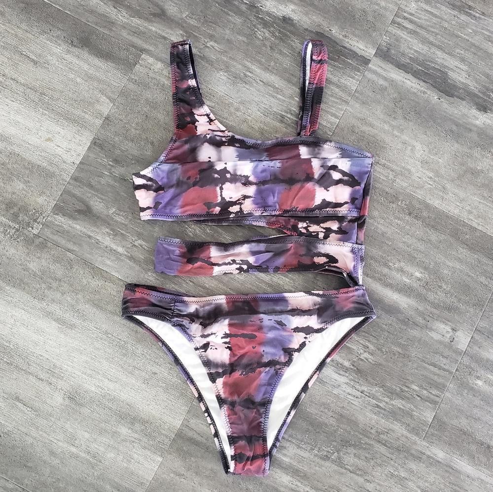 Designer Multicolored Triple Strapped Monokini Size ONE SIZE - 1 Thumbnail