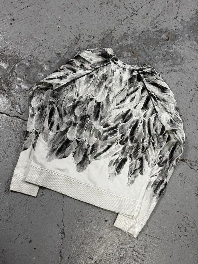 Diesel 2000s Diesel White & Grey Feather Print Sweater Size XS / US 0-2 / IT 36-38 - 6 Thumbnail