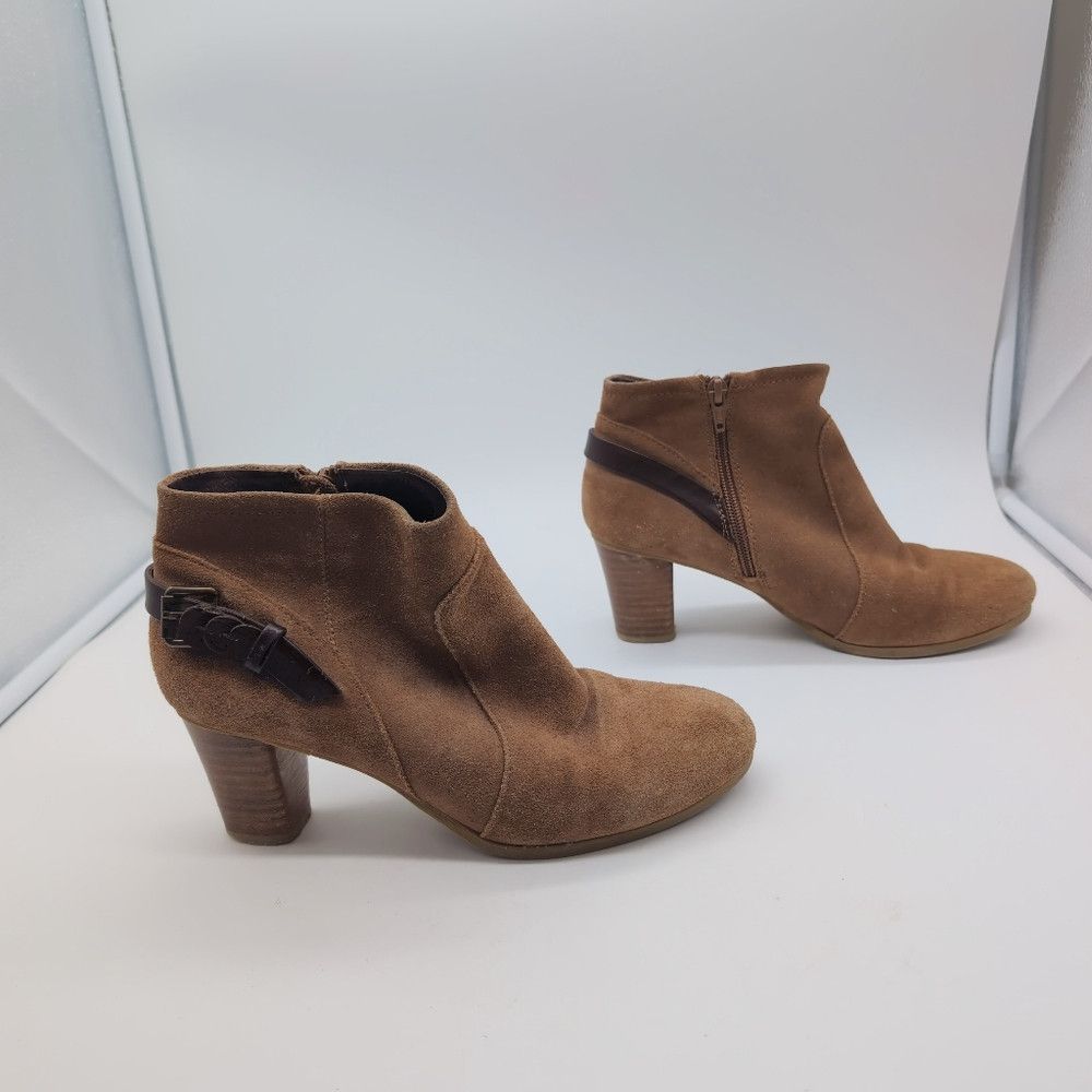 Bass Bass Ayda Brown Suede Ankle Boots Sz 7.5 Size US 7.5 / IT 37.5 - 6 Thumbnail