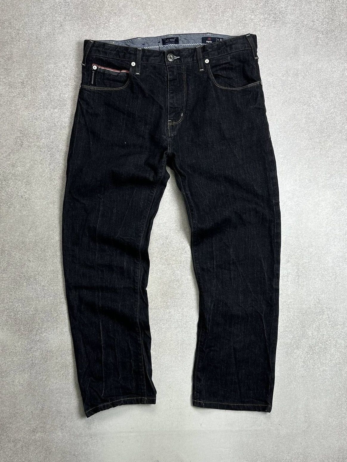 Armani Vintage Armani Metal Logo Baggy Denim Jeans Pants 33 Size US 33 - 5 Thumbnail