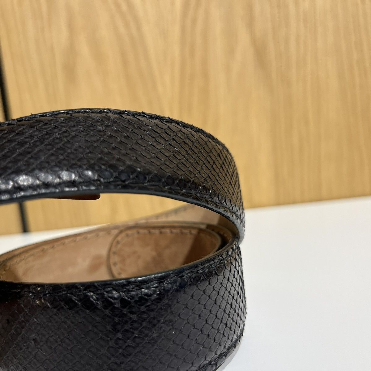 Gucci 🔹Gucci G Buckle Python Leather Belt 203742 Size ONE SIZE - 4 Thumbnail