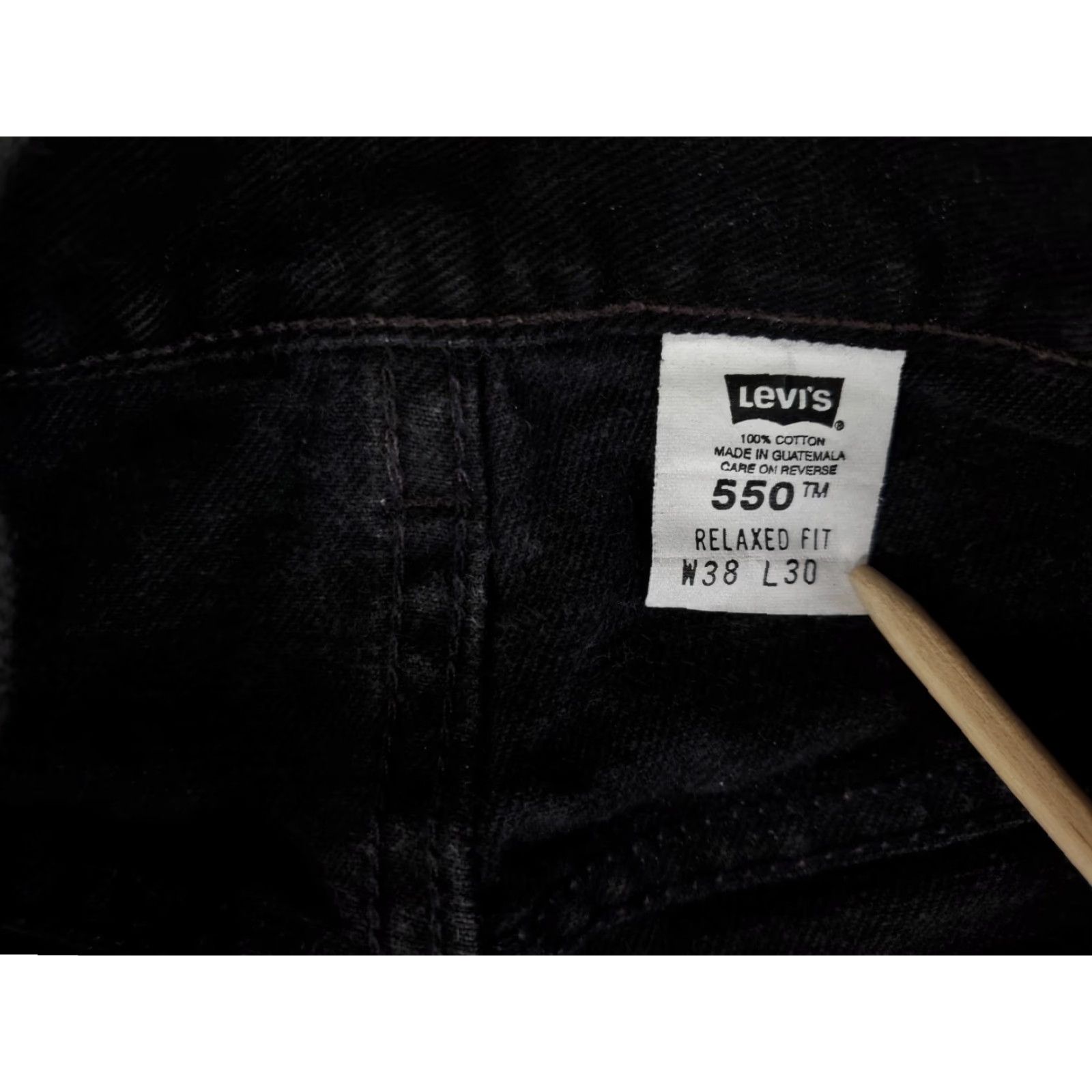 Levi's VINTAGE Levi's 550 Jeans Black Relaxed Fit Mens 36x30 / 38x30 Actual Size US 36 / EU 52 - 2 Thumbnail