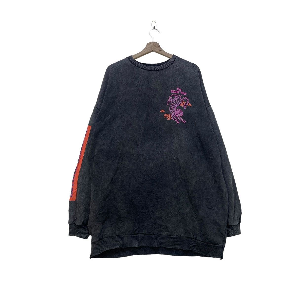 Navy Sweater Bershka Crewneck Vintage Bershka Sweatshirt Oversized