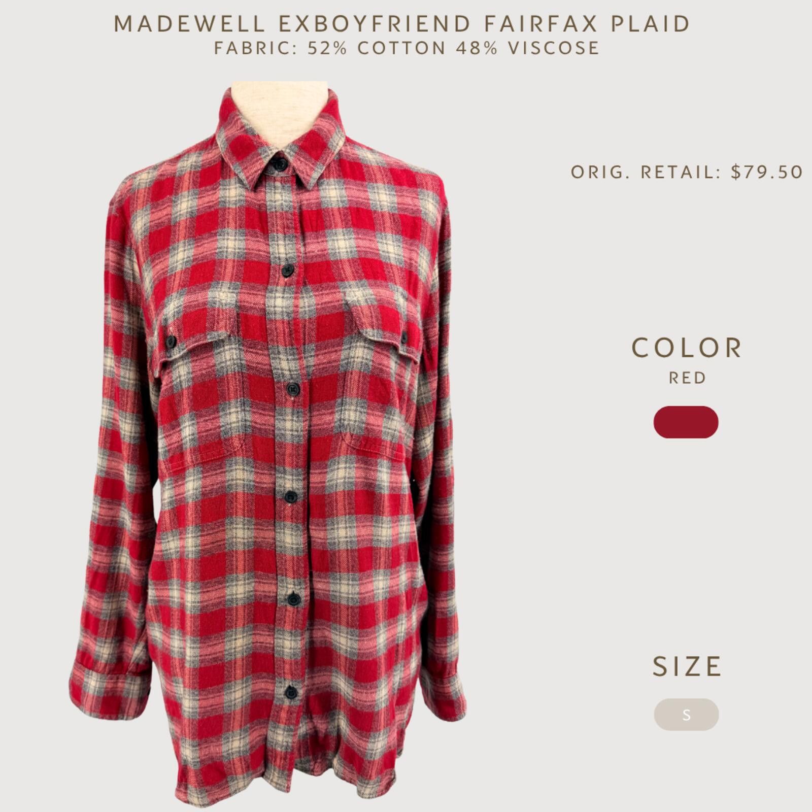 Madewell Madewell Exboyfriend Fairfax Plaid Flannel Shirt S Size S / US 4 / IT 40 - 2 Thumbnail