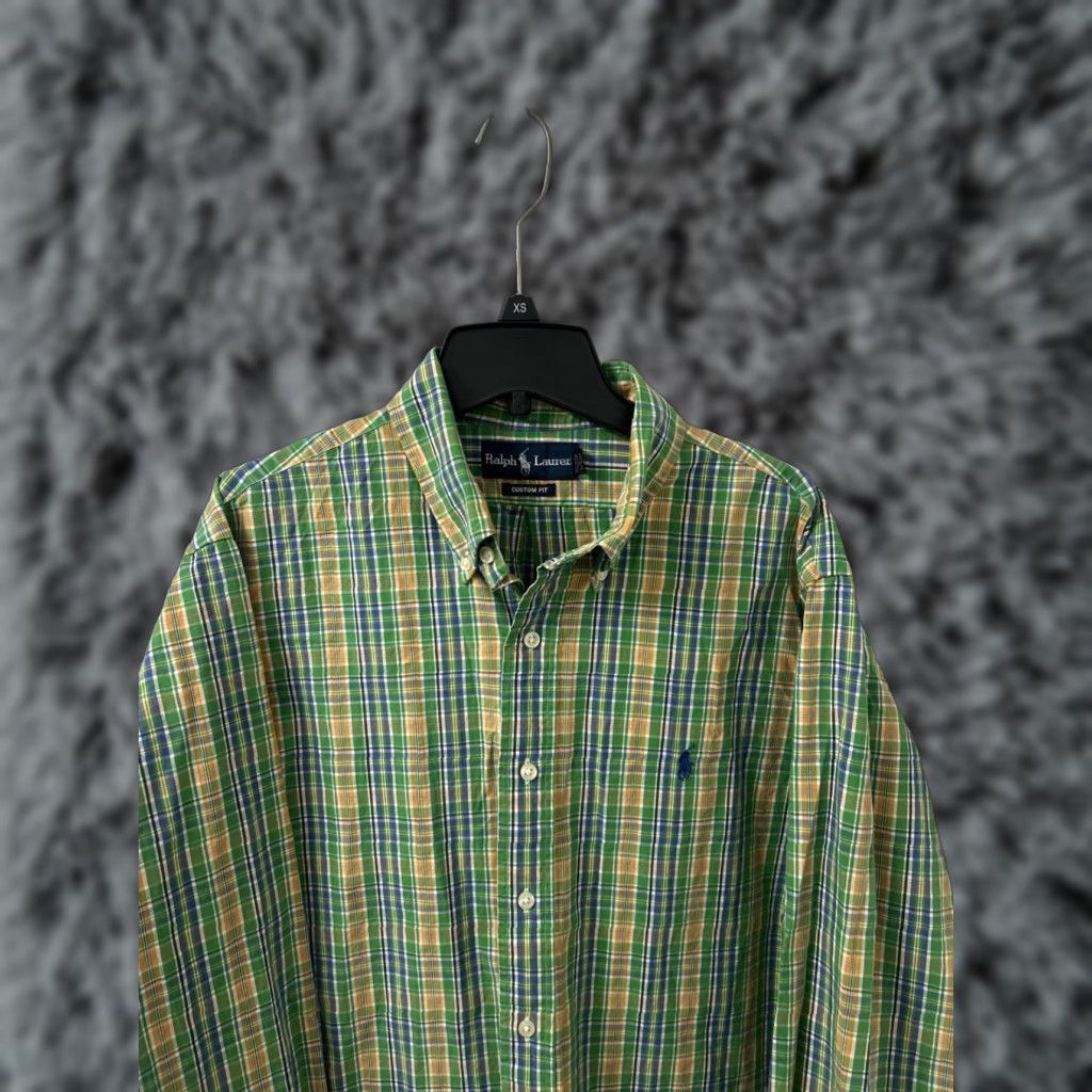 Ralph Lauren VINTAGE Ralph Lauren Shirt Mens XL Green Orange Plaid Button-Down L/S Classic Fit Size US XL / EU 56 / 4 - 1 Thumbnail