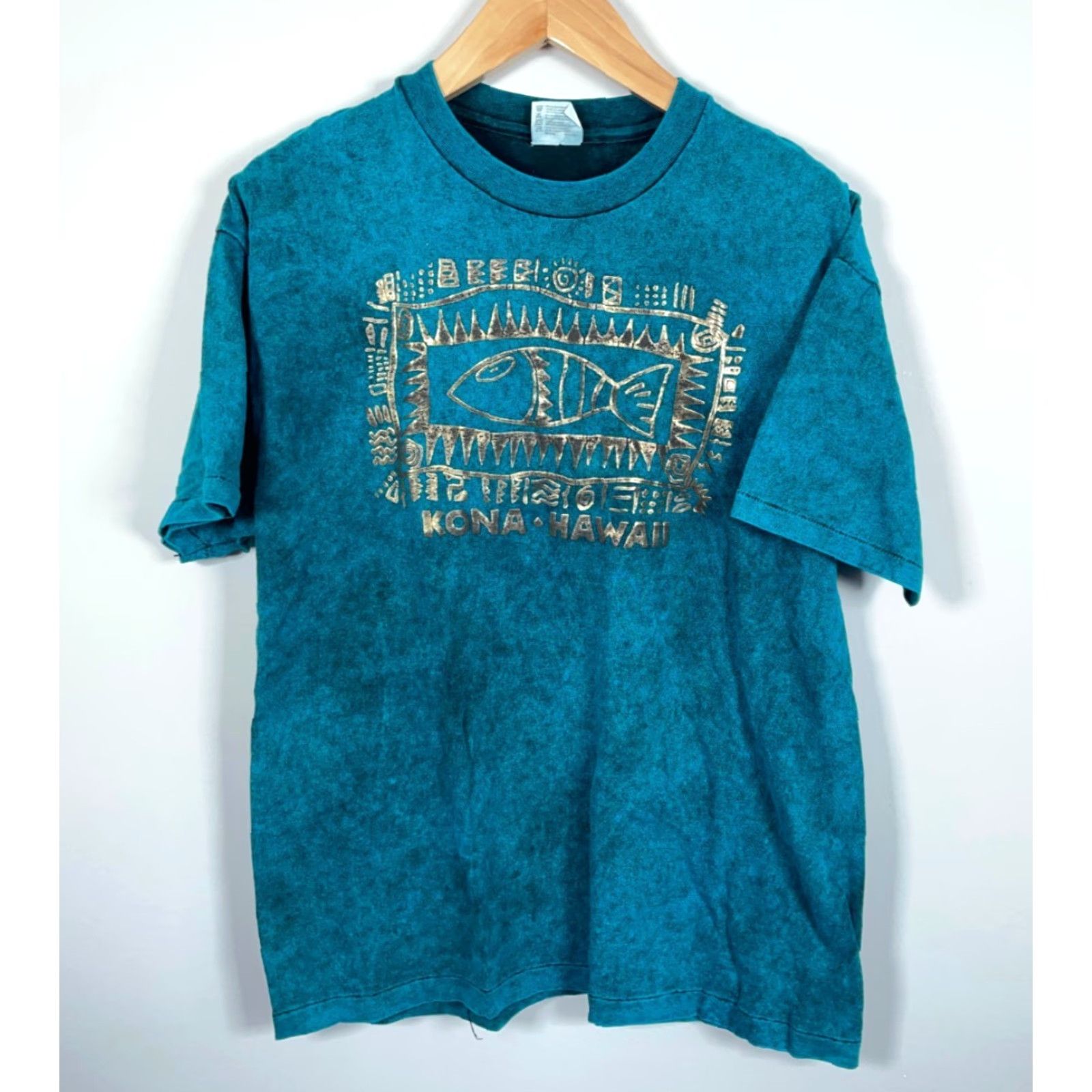 Hanes VINTAGE Hanes 90s Kona Hawaii T-Shirt Adult Large XL Tag Green Tie Dye Short Sleeve Crew Neck Graphic Print Cotton Jersey Men Size US L / EU 52-54 / 3 - 2 Thumbnail
