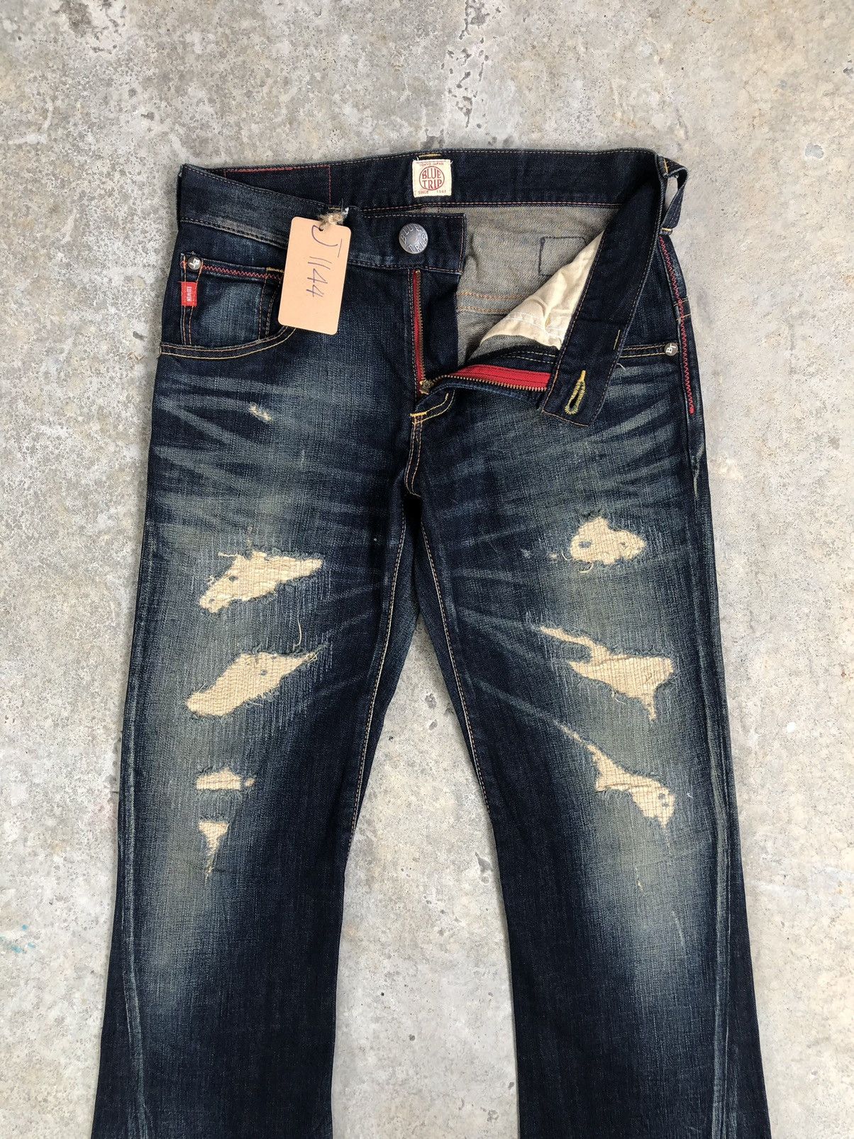 If Six Was Nine Japanese Edwin Blue Trip Flared Jeans Distressed Jeans Size US 32 / EU 48 - 3 Thumbnail