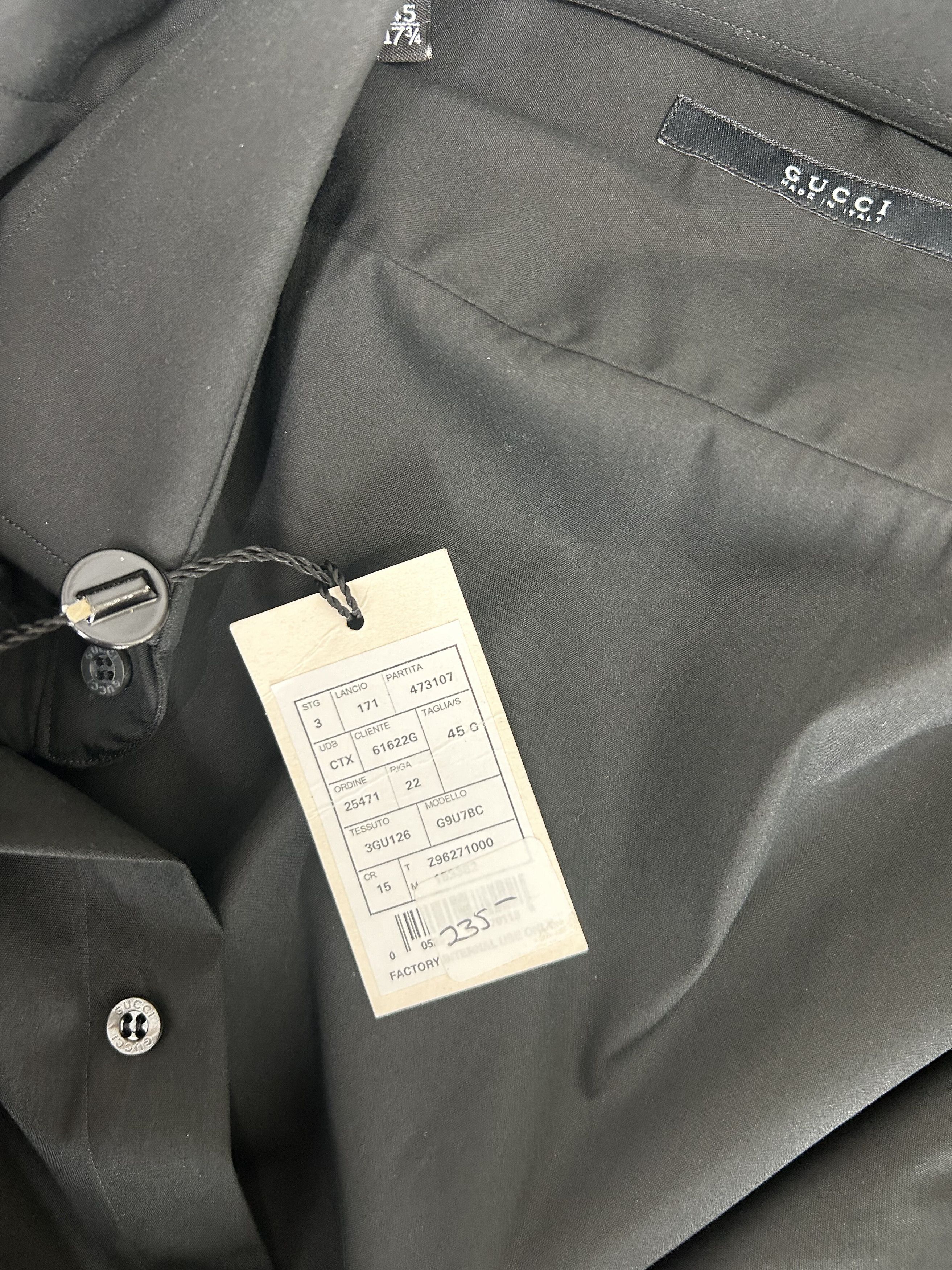 Gucci Gucci Black Classic Slim Fit Stretch Dress Shirt Size US L / EU 52-54 / 3 - 5 Thumbnail