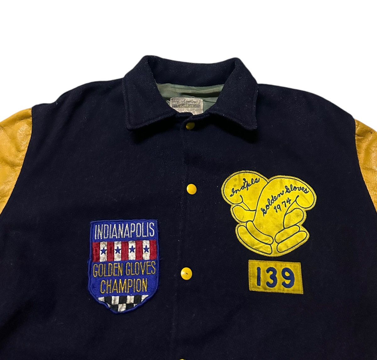 Vintage Vtg Indianapolis golden gloves champion 1974 varsity jacket Size US L / EU 52-54 / 3 - 4 Thumbnail
