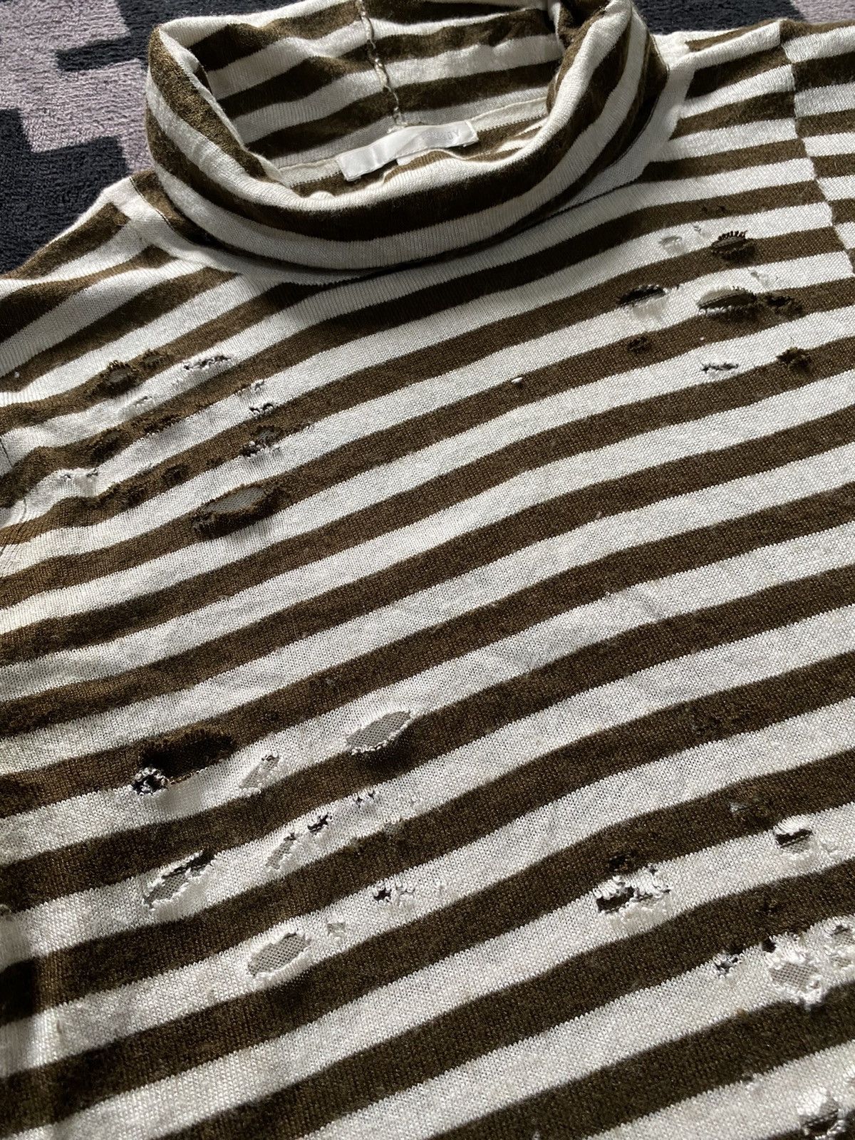 Vintage Tomboy Grunge Turtle neck striped y2k style