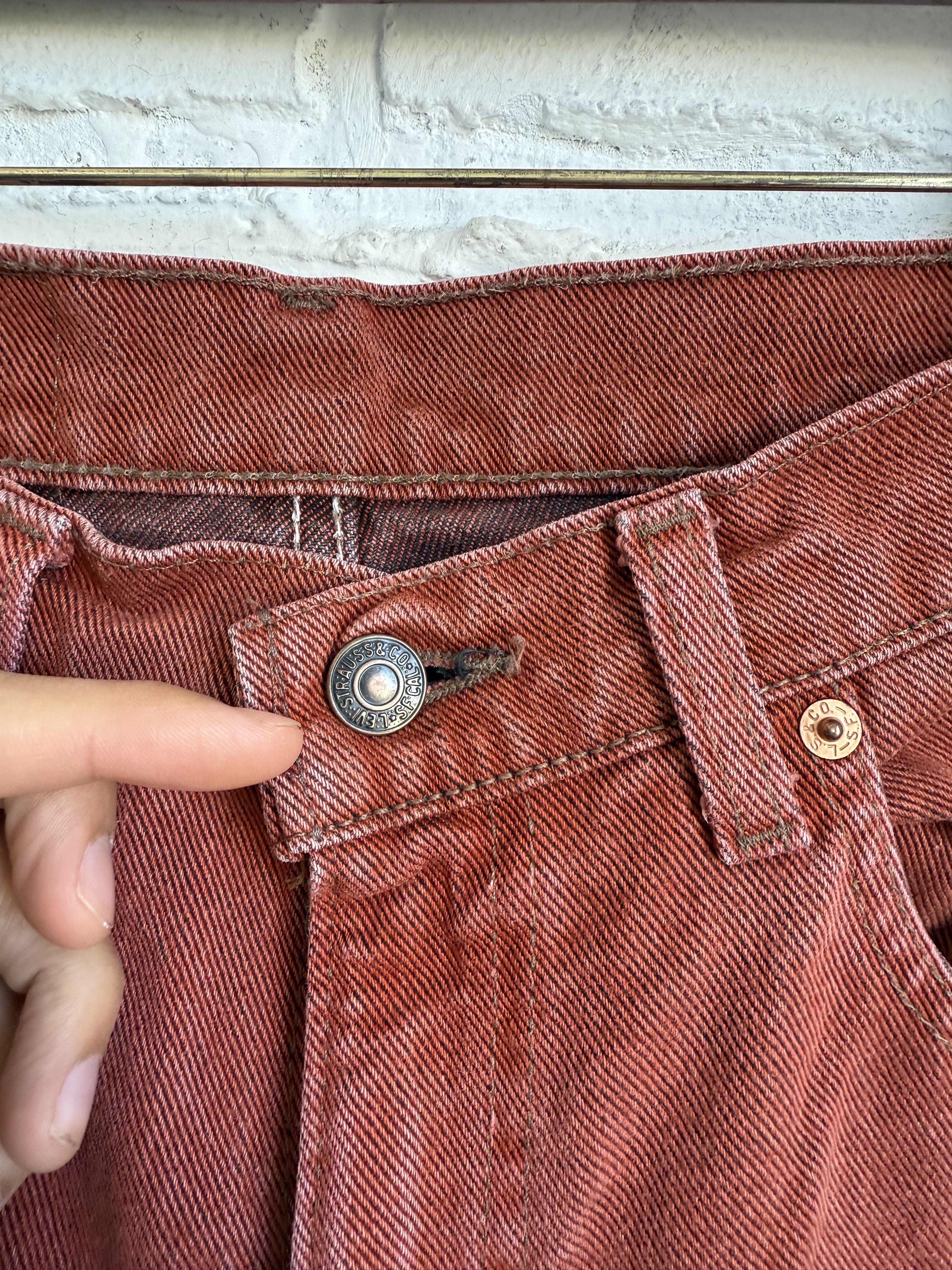 Levi's RARE Vintage 80s Levi's loose jeans terracotta Size US 31 - 11 Thumbnail
