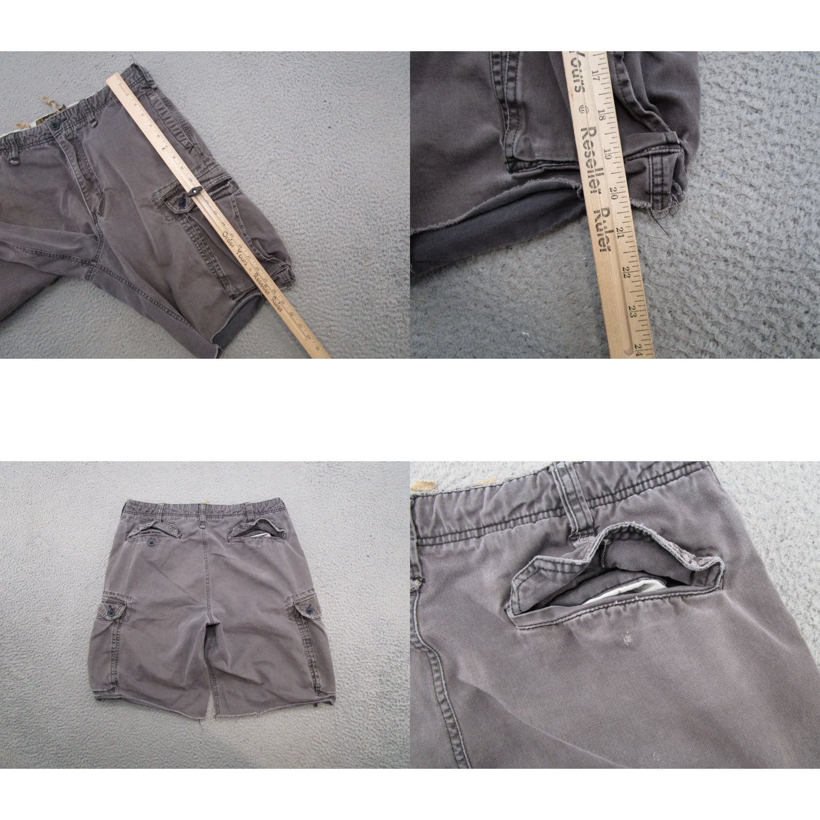 American Eagle Outfitters American Eagle Outfitters Cargo Shorts Mens 34 Beige Flat Front Casual Cotton Blend Cotton Gray Solid Pockets Belt Loops Classic 90s? No Size US 32 / EU 48 - 8 Thumbnail