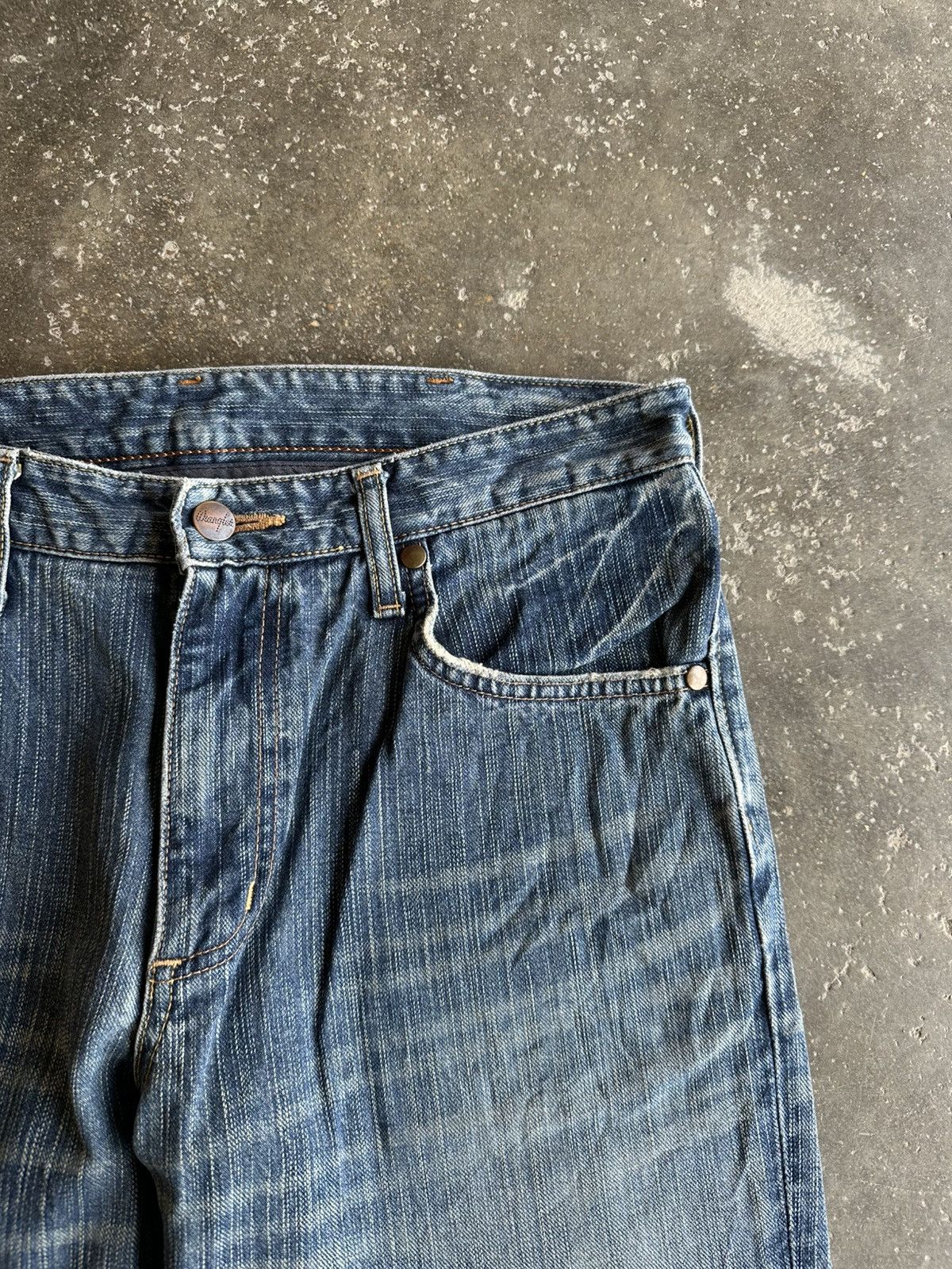 Vintage VINTAGE WRANGLER JEANS RARE PATINA DENIM PANTS Size US 31 - 4 Thumbnail