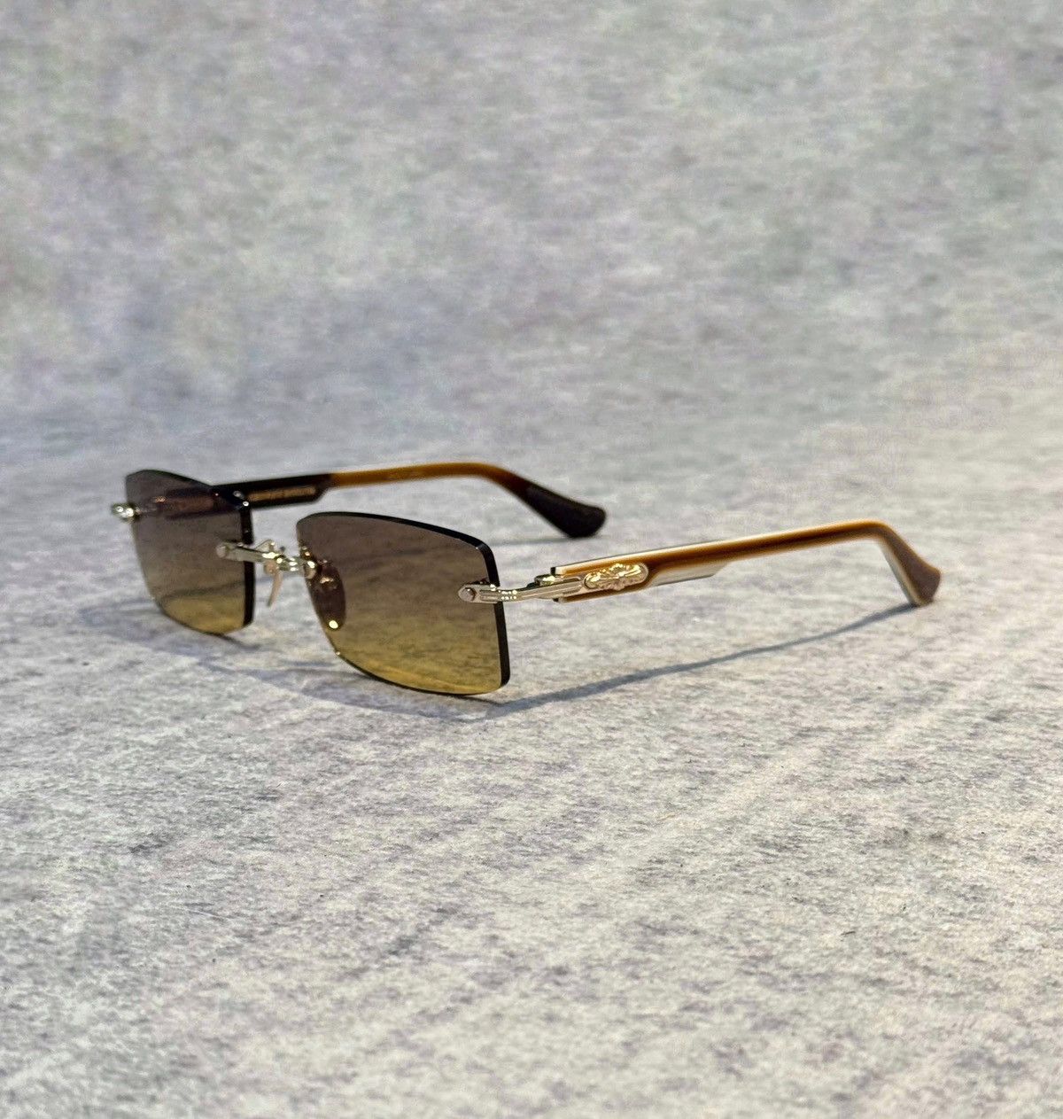 Chrome Hearts CHROME HEARTS DEEP II GOLD PLATED-BROWN BONE BROWN-SUN Size ONE SIZE - 1 Thumbnail