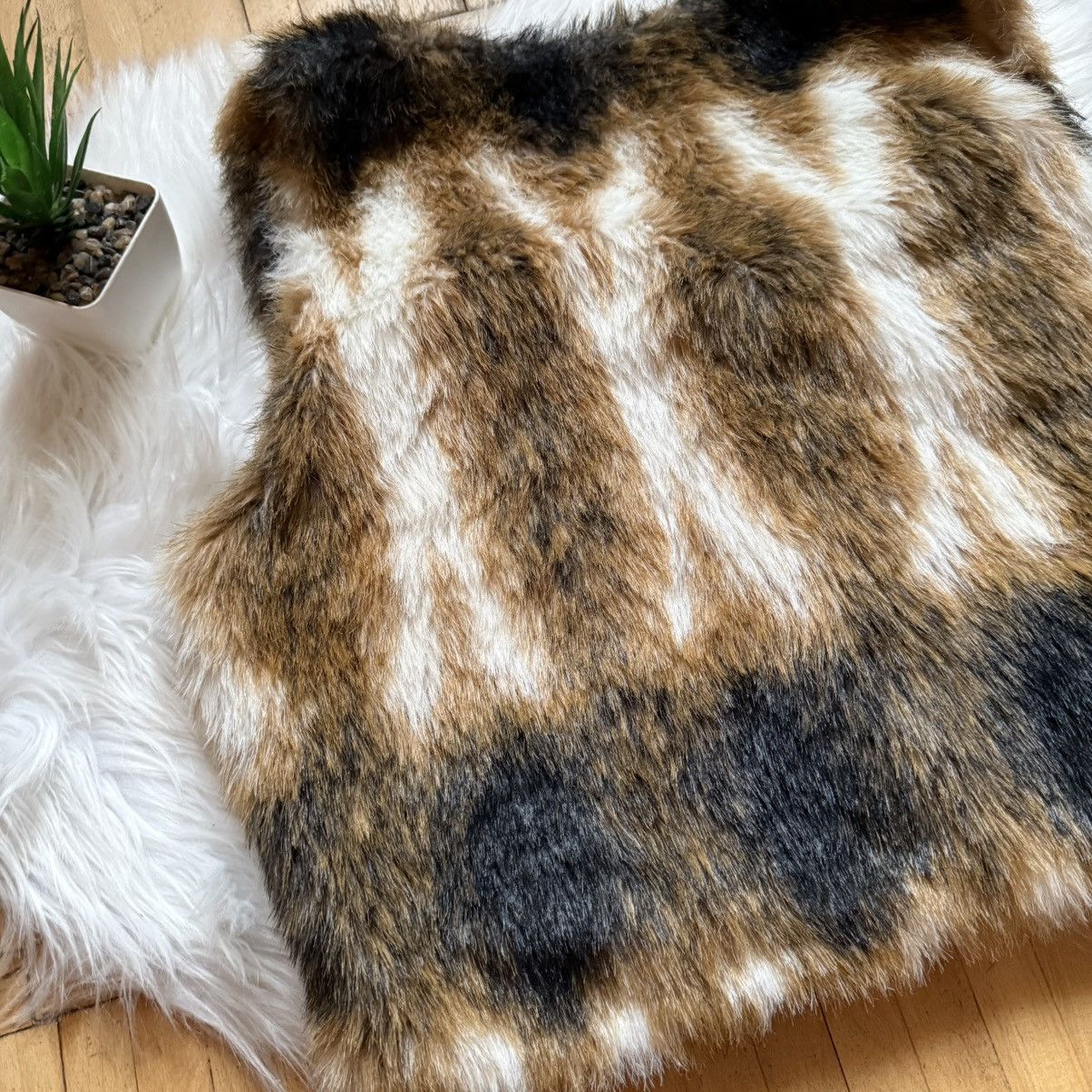 Hysteric Glamour 📌 Vintage Crazy Faux Fur Y2K Vest Animal Print Size XL / US 12-14 / IT 48-50 - 10 Thumbnail