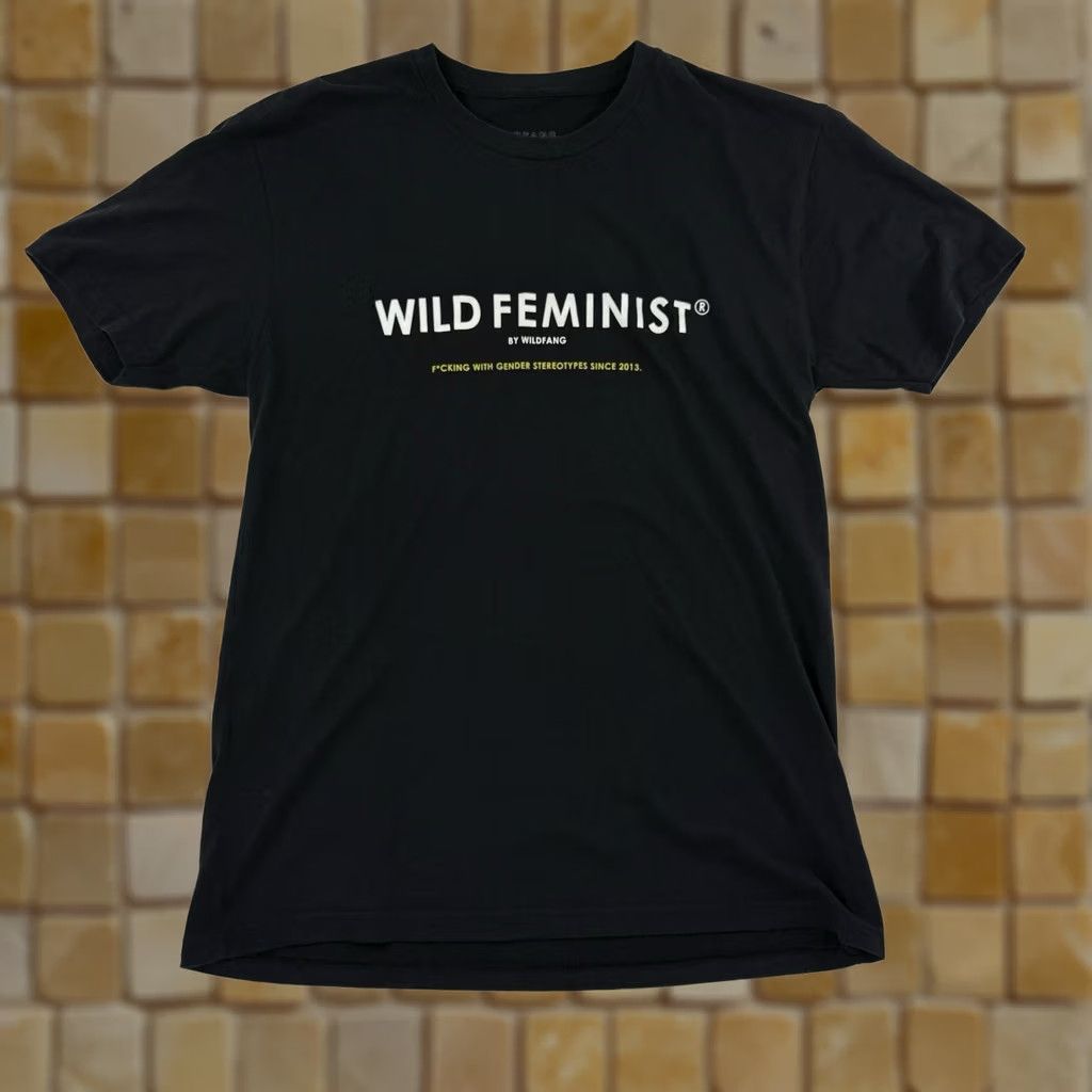 Wildfang VINTAGE Wildfang Shirt Womens M Black Graphic Print Crew Neck Short Sleeve T-Shirt Feminist 90s Style Comfortable Stretch Regular Size M / US 6-8 / IT 42-44 - 1 Thumbnail