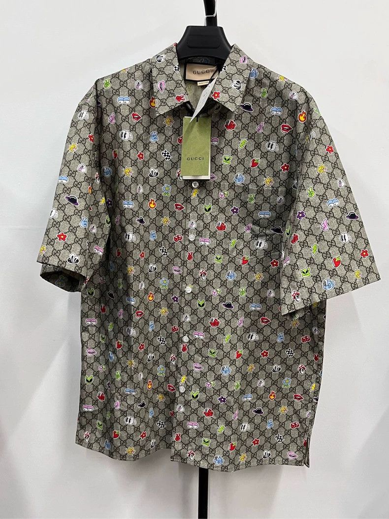 Gucci Gucci SS24 printed pointed collar single-breasted short-sl Size US M / EU 48-50 / 2 - 1 Thumbnail