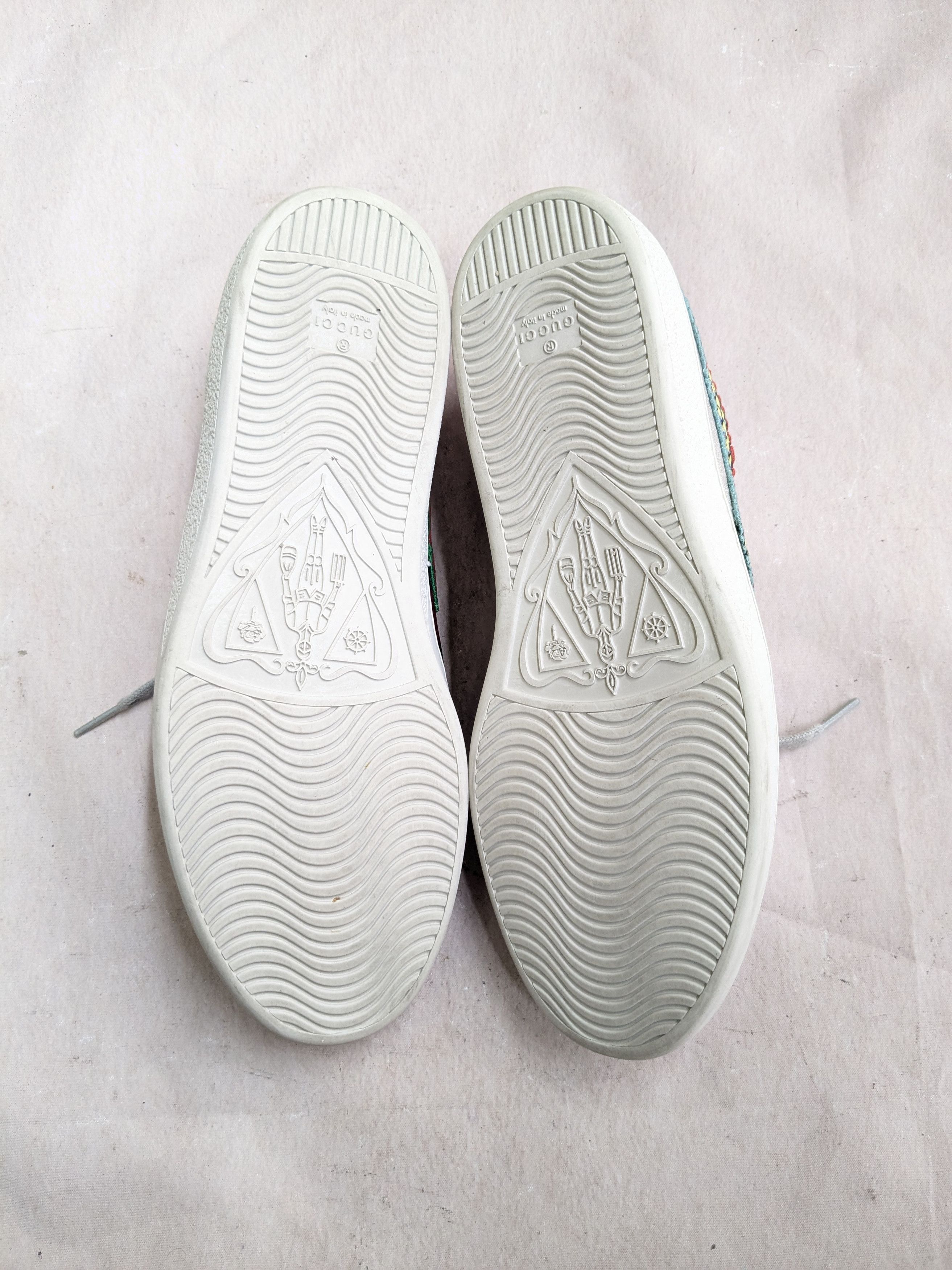 Gucci Gucci Ace Silver Dragon Sneakers 11.5 Leather Low 473765 Size US 11.5 / EU 44-45 - 13 Thumbnail
