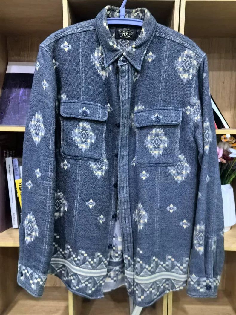 RRL Ralph Lauren RRL Southwestern Pattern Denim Shirt- dmc Size US M / EU 48-50 / 2 - 1 Thumbnail