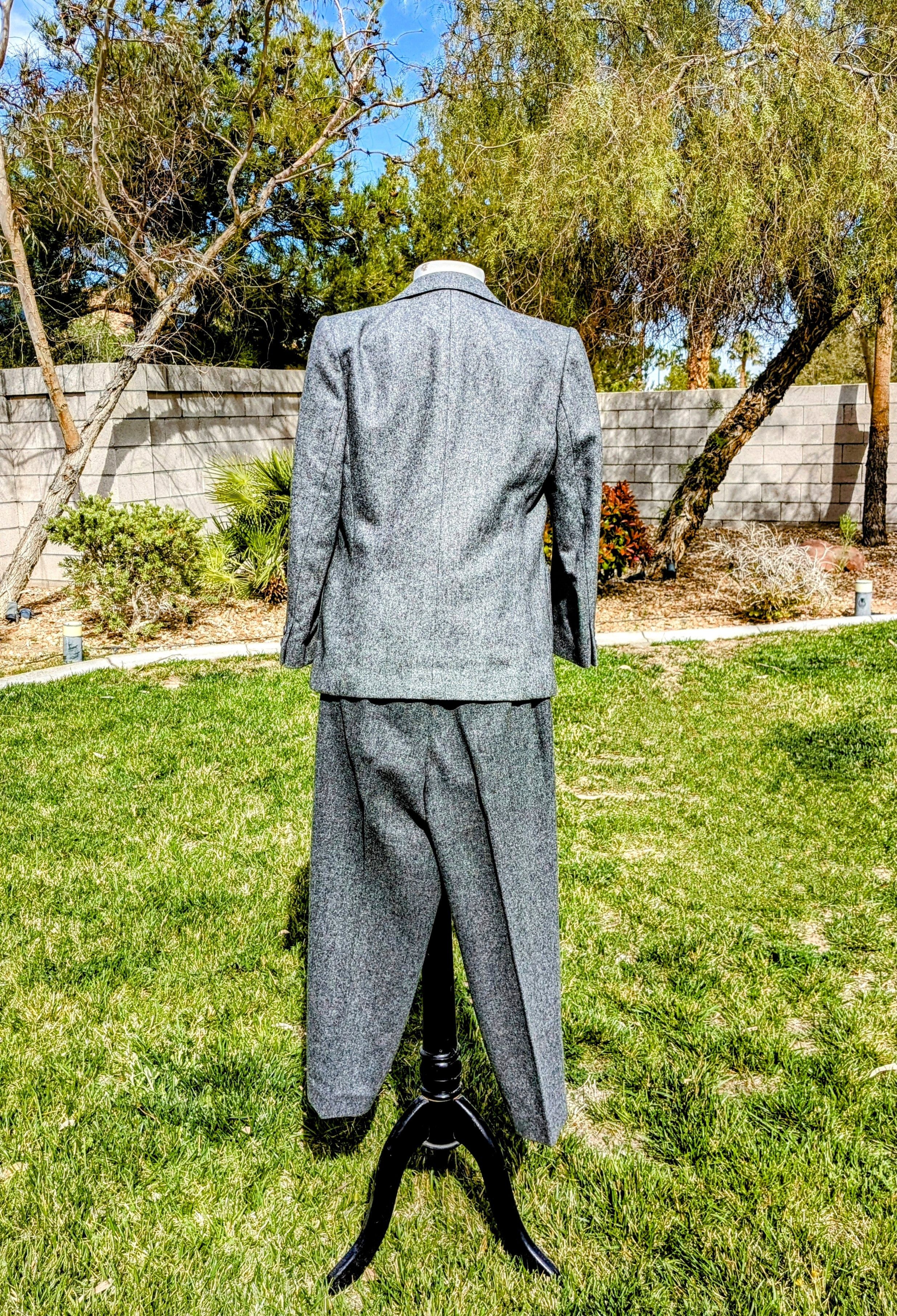 Vintage Vintage Petite Tweed Business 2pc Blazer/Pants Suit Outfit Size M / US 6-8 / IT 42-44 - 2 Thumbnail