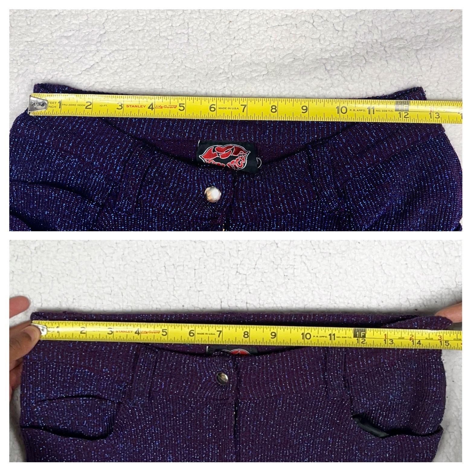 Vintage 90s Lip Service Sparkly Blue Pants Small Womens Goth