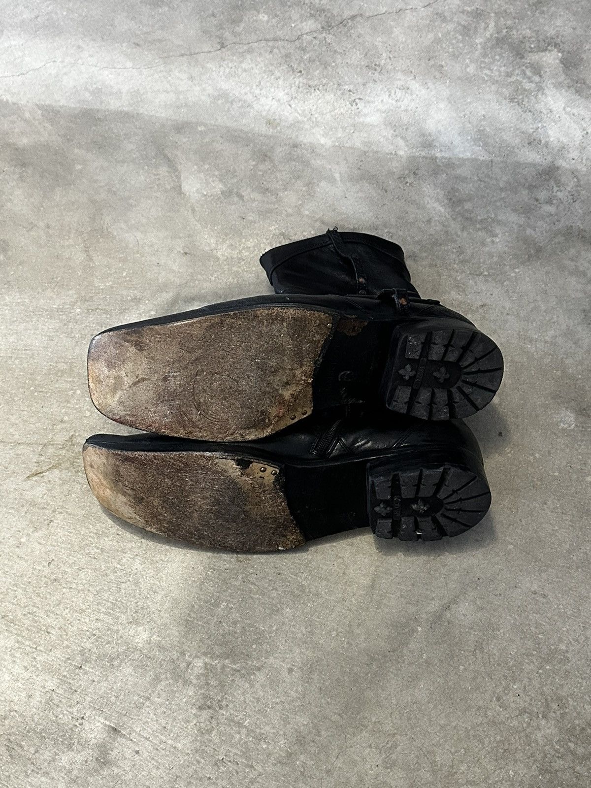 Vintage Vintage Black Leather Moto Boots Size US 10.5 / EU 43-44 - 7 Thumbnail
