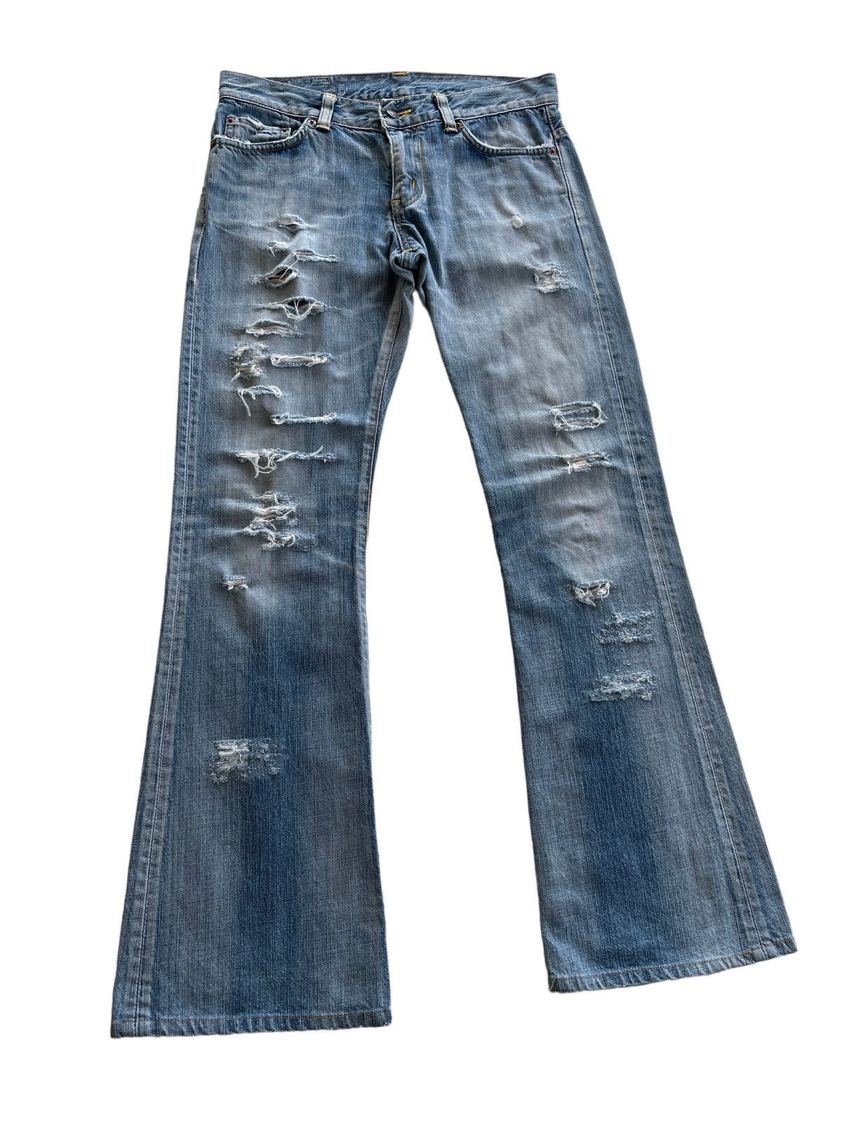 Vintage Vintage edwin Distressed Flare Jeans Size US 31 - 3 Thumbnail