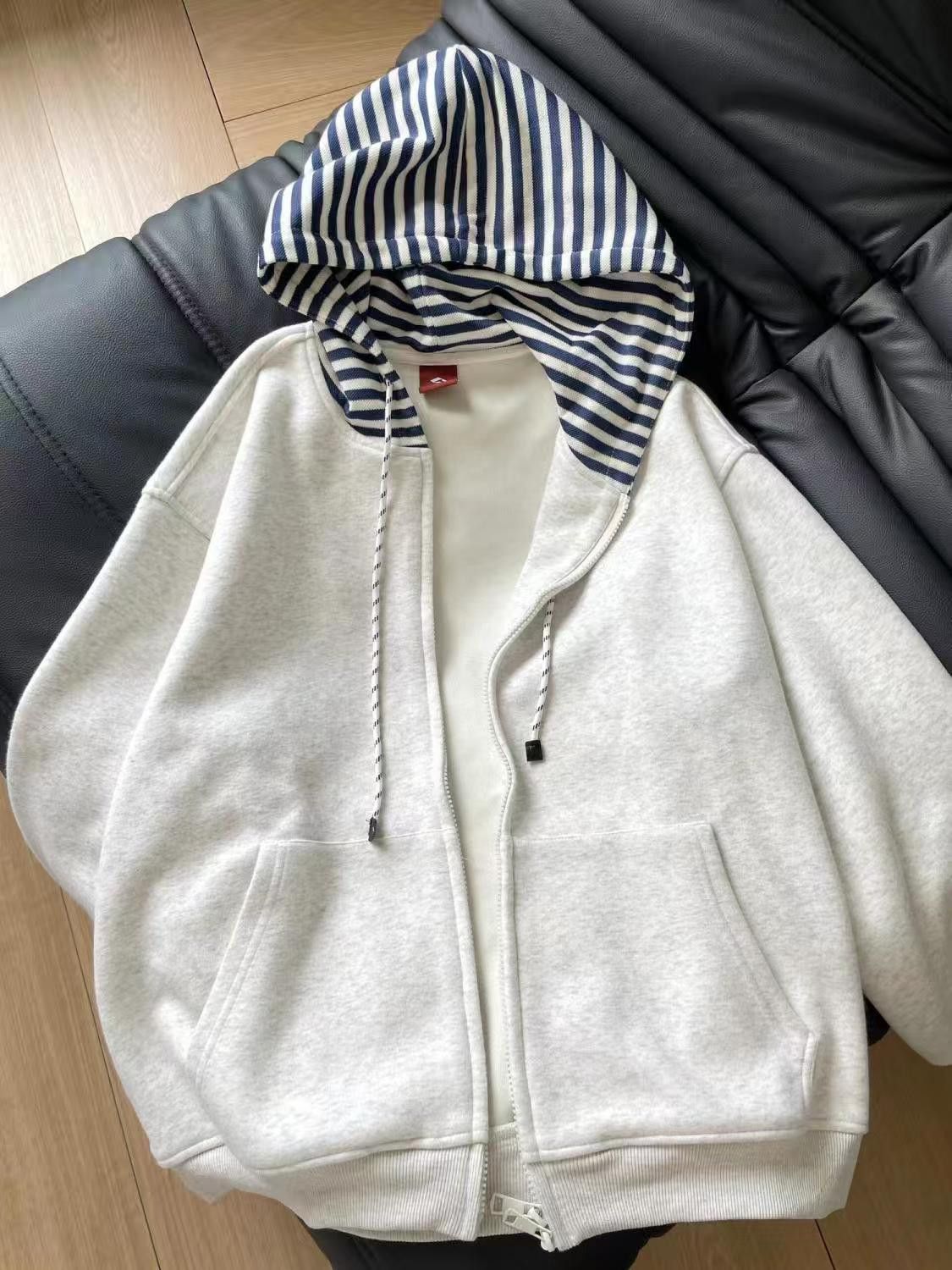 Vintage Striped Lined Zip-Up Hoodie Size US M / EU 48-50 / 2 - 1 Thumbnail