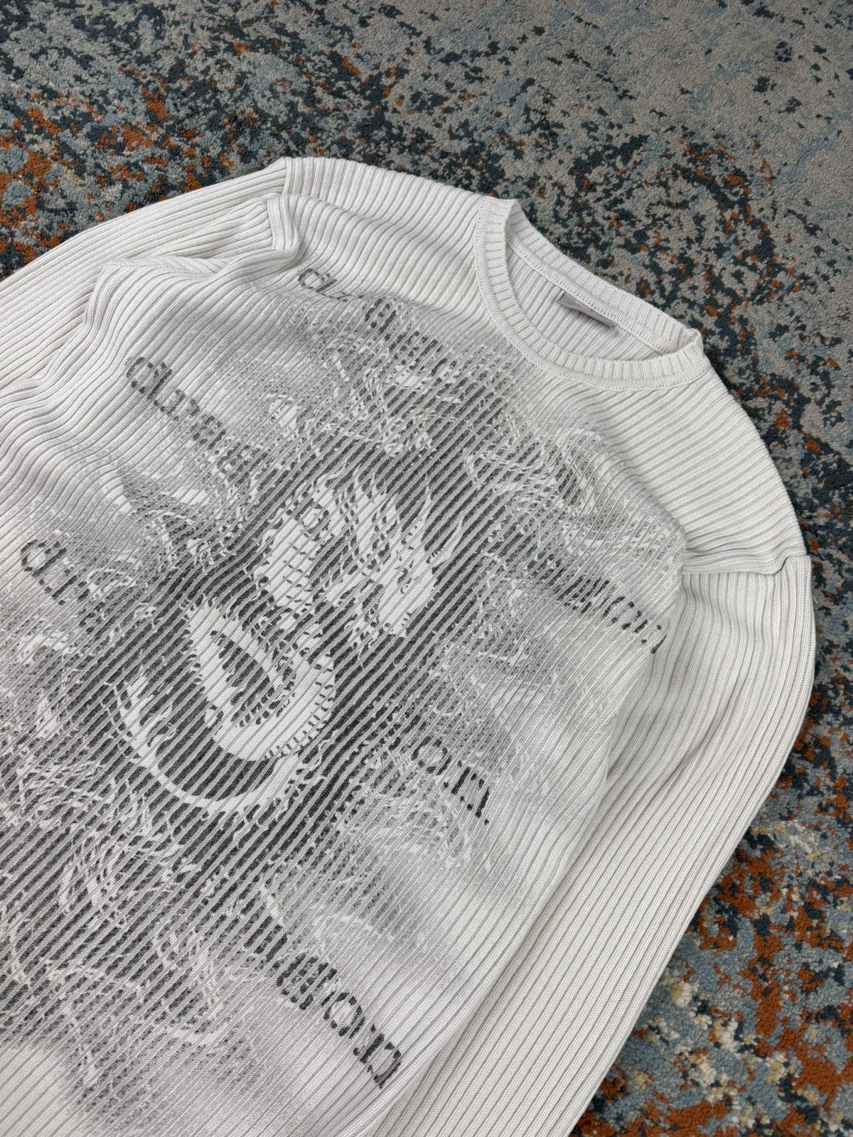 Japanese Brand Vintage Y2K dragon tribal ribbed sweater knit rave techno Size US L / EU 52-54 / 3 - 4 Thumbnail