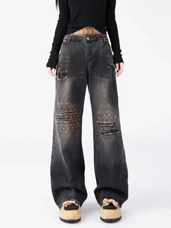 Japanese Brand Retro straight leg loose wide leg jeans Size US 32 / EU 48 - 4 Thumbnail