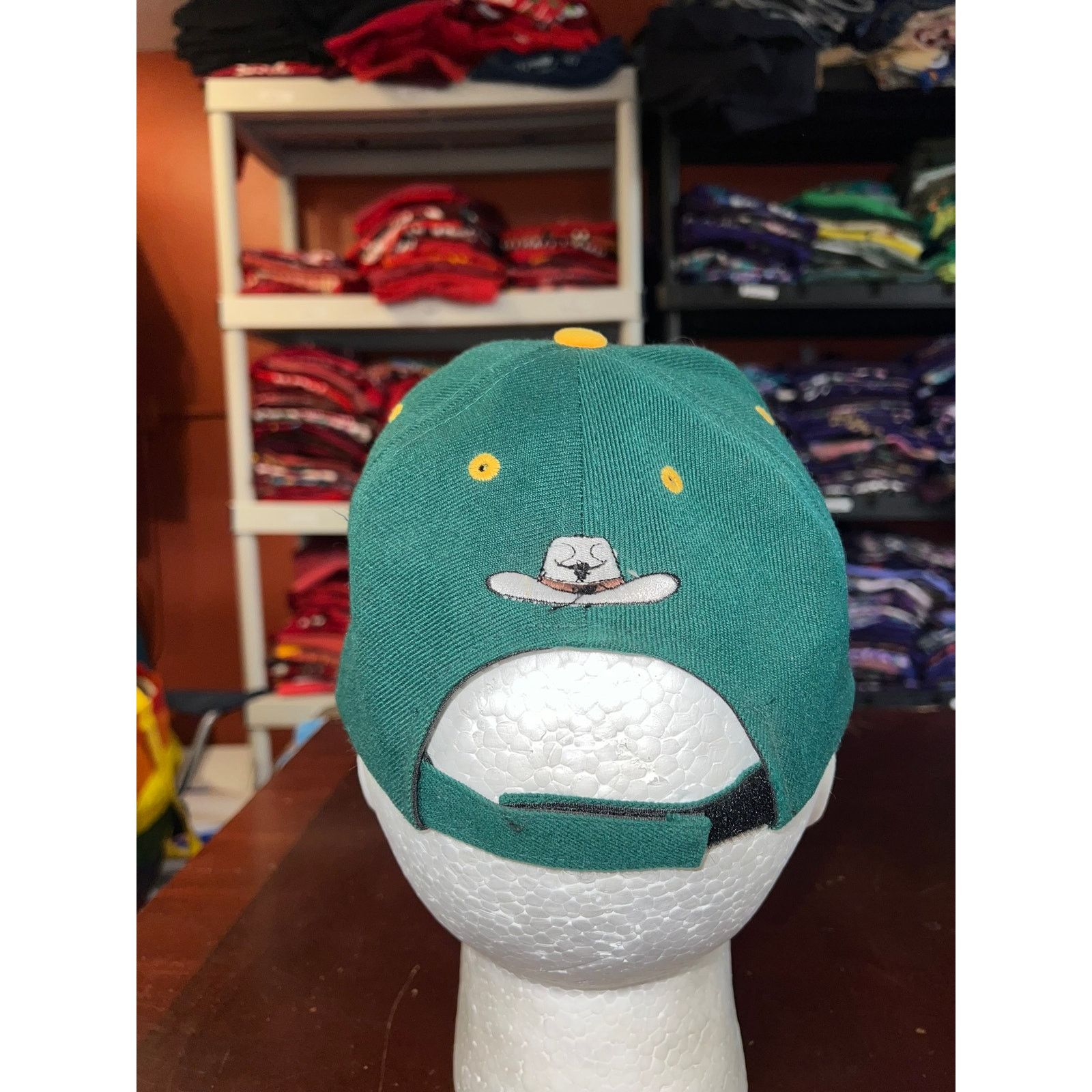 Vintage Vintage Cowboy Hat 100% Cowboy Horse TX Texas Green Cap Size ONE SIZE - 4 Thumbnail