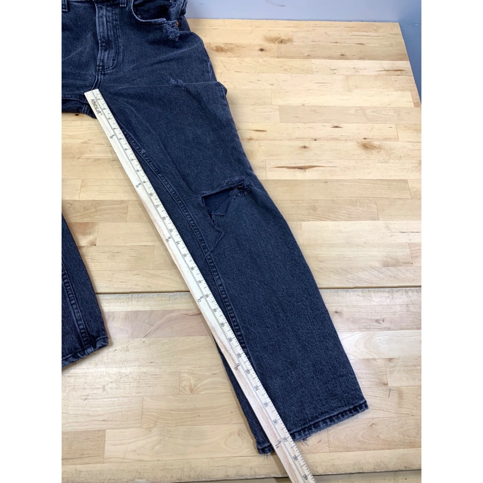 Abercrombie & Fitch Abercrombie & Fitch 90s Straight High Rise Denim Jeans Womens 26 Black 5-Pocket Design Vintage No Size ONE SIZE - 7 Thumbnail