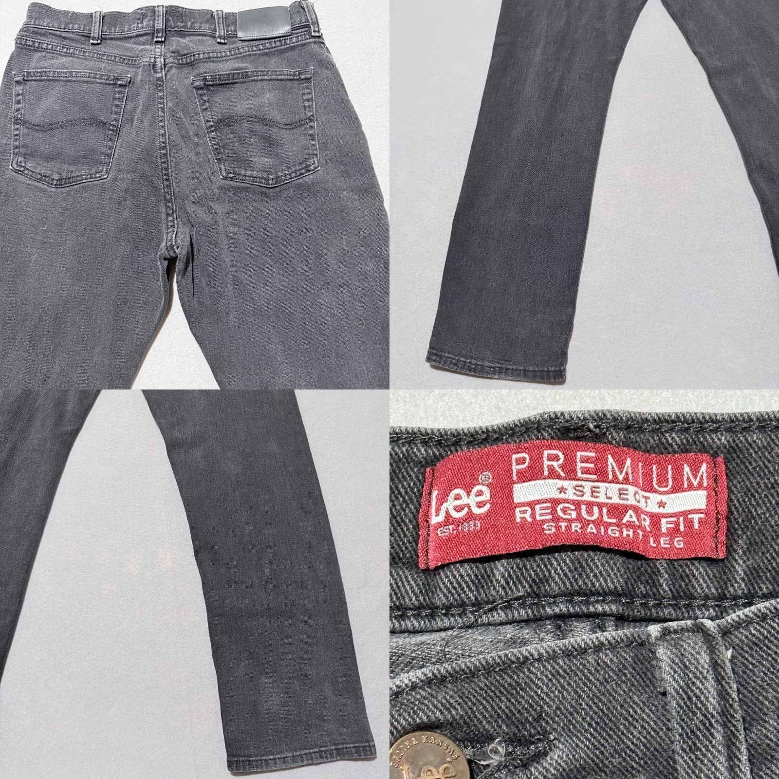Lee Lee Jeans Men Black Denim Zip-Fly Stretch 34x32 Straight-Leg Premium Select Brand Logo 5-Pocket Men's Jeans Size US 34 / EU 50 - 8 Thumbnail