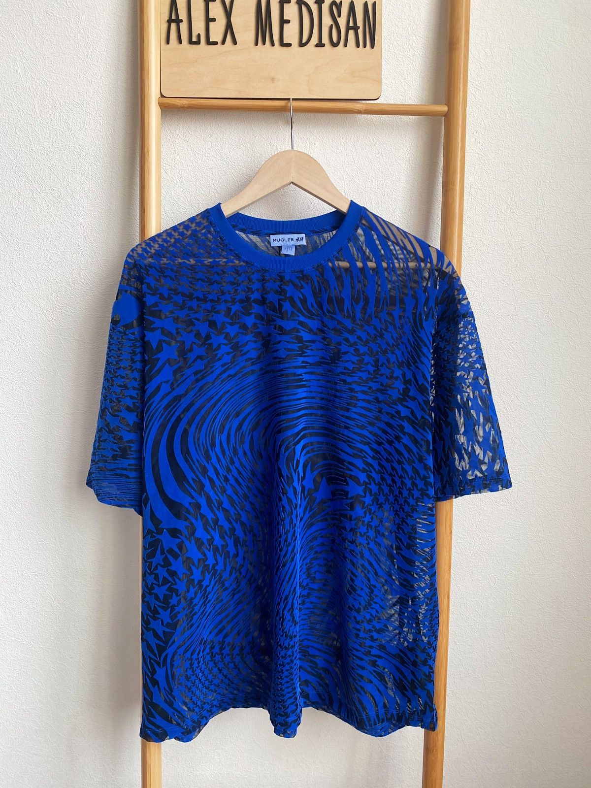 Mugler Mugler x H&M Swirling Star Mesh T-Shirt Size US L / EU 52-54 / 3 - 4 Thumbnail