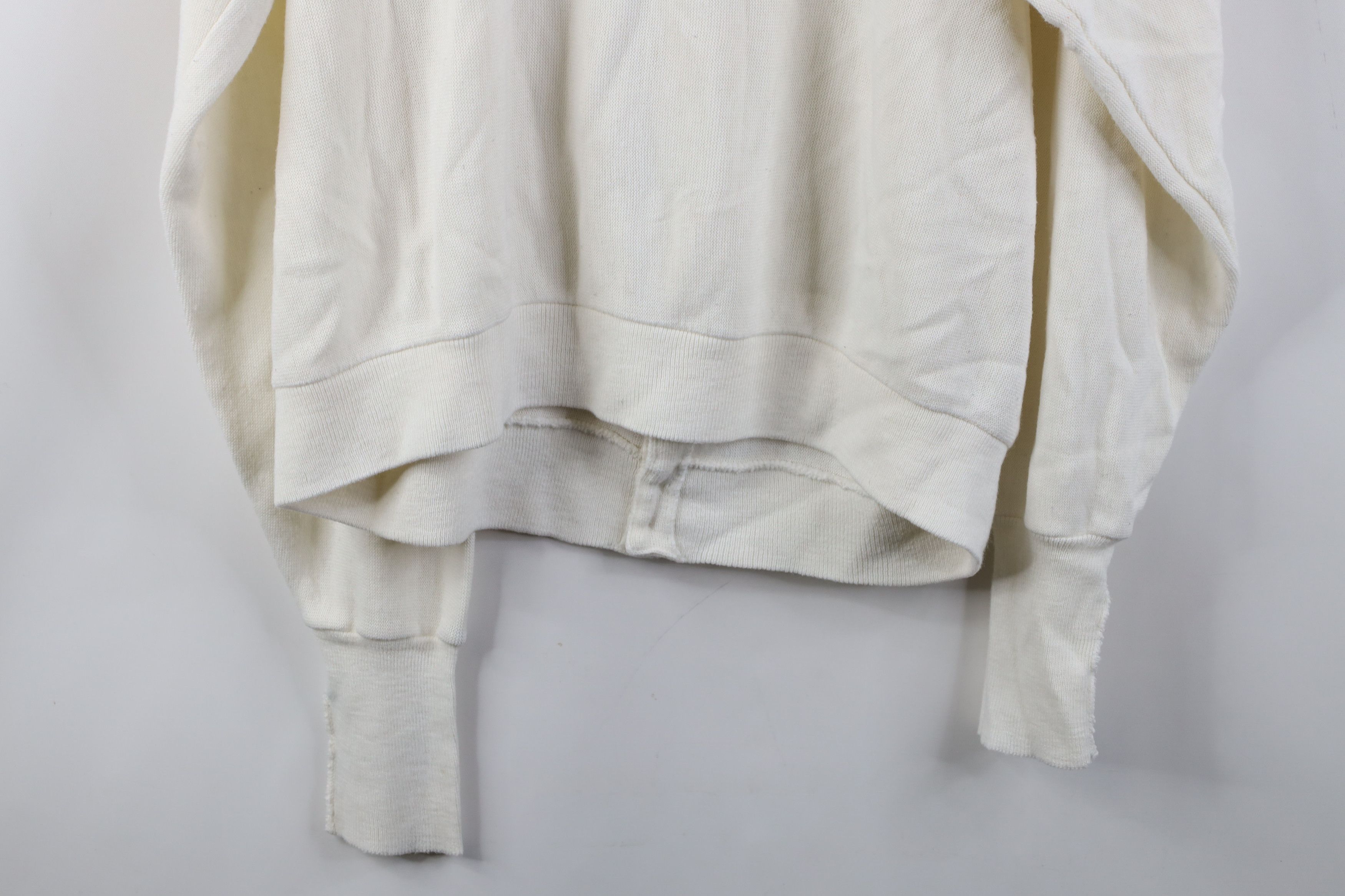 Vintage Vintage 70s Streetwear Blank Knit Cardigan Sweater Cream USA Size US XL / EU 56 / 4 - 10 Thumbnail