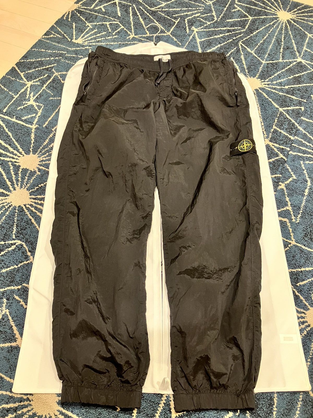 image of Stone Island Nylon Metal Econyl Cargo Pant in Black, Men's (Size 38)