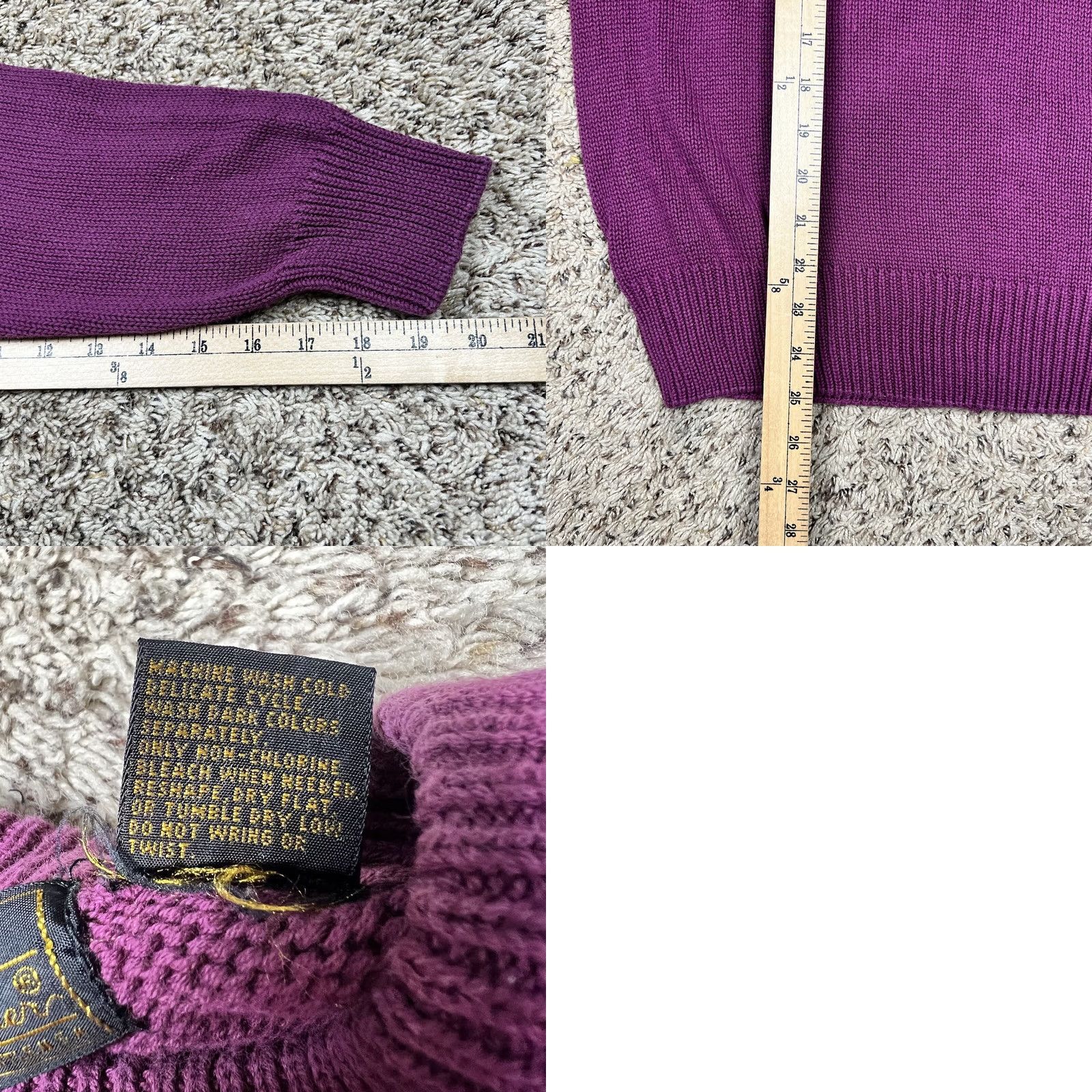 Vintage VINTAGE Eddie Bauer Womens Knit Sweater Medium Purple 100% Cotton Heavyweight Pullover Long Sleeve Crew Neck Knit 90s Womens Size M / US 6-8 / IT 42-44 - 8 Thumbnail