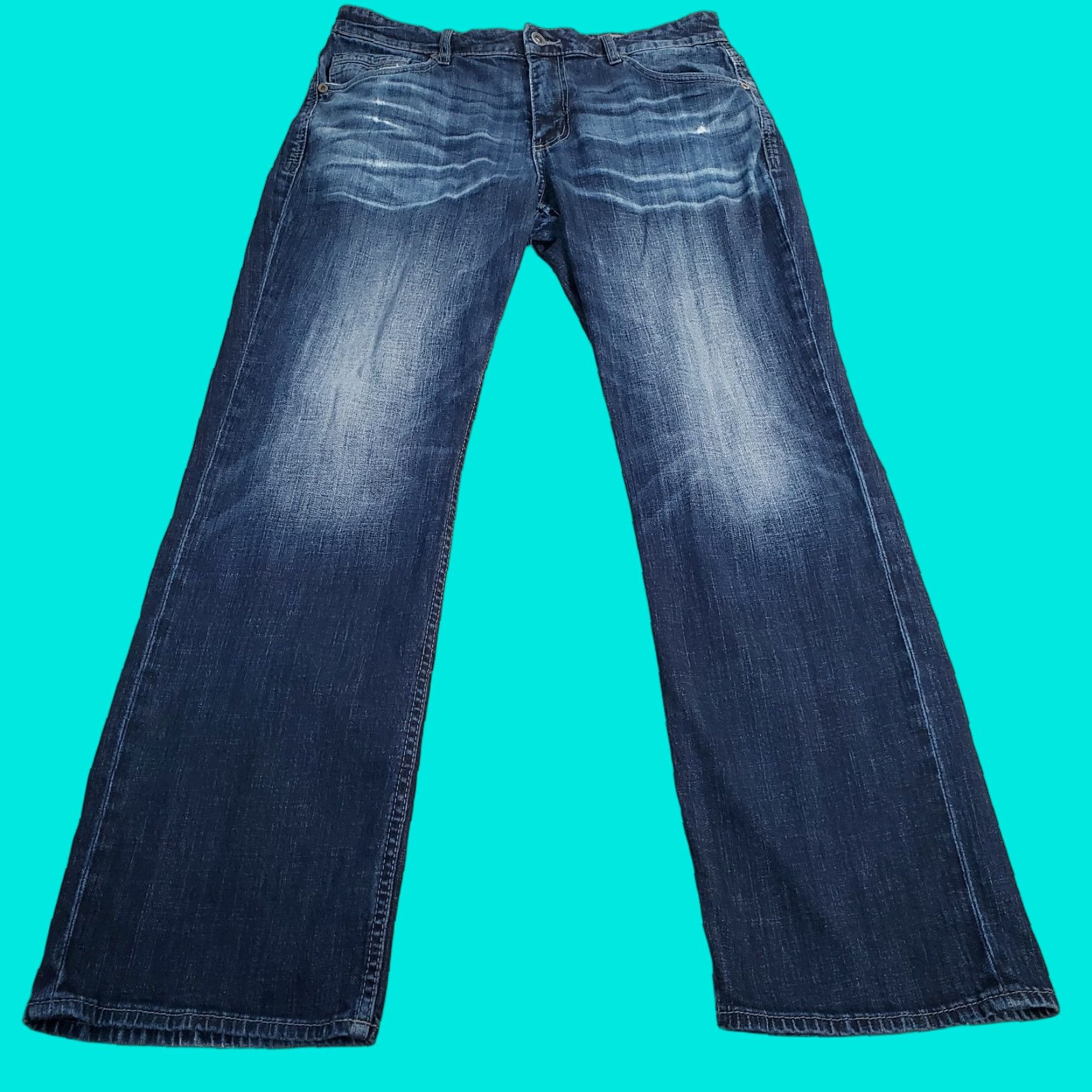 Vintage BKE Jeans Mens 33 R Blue Tyler Straight Leg Buckle Dark Wash Denim Casual Size US 33 - 1 Thumbnail