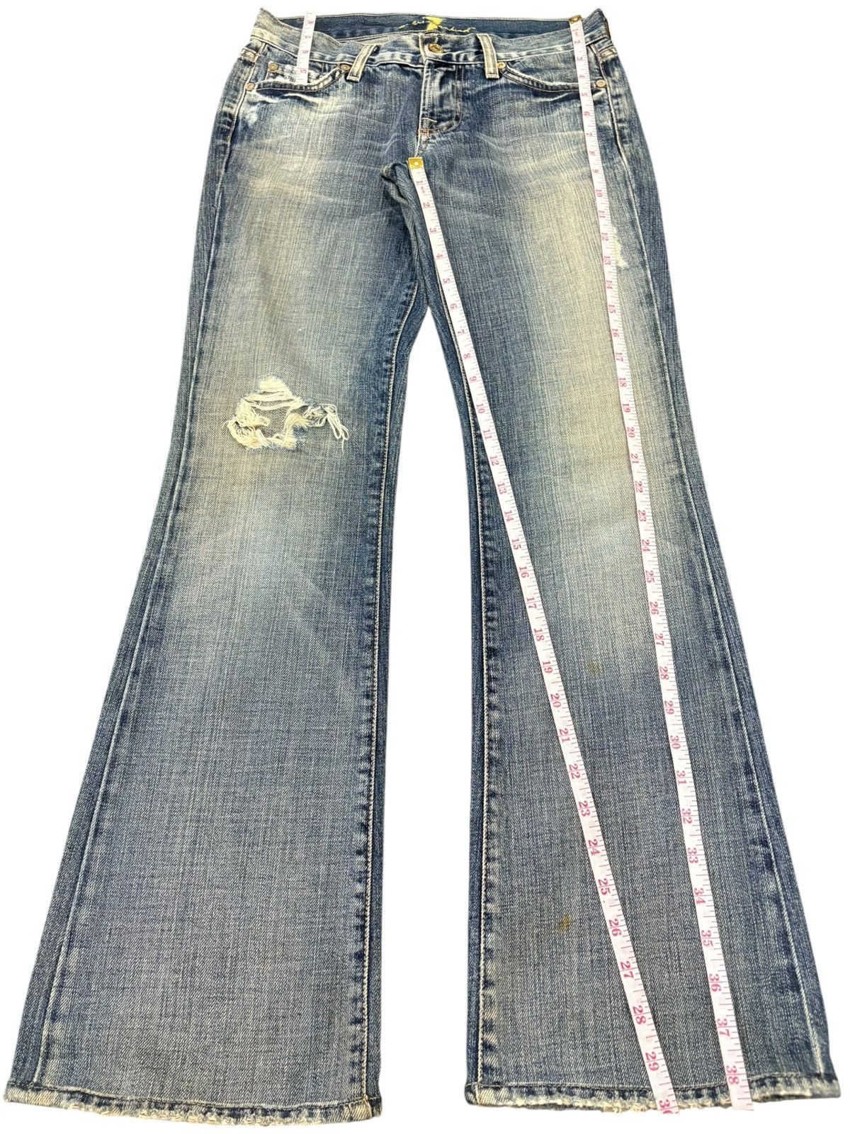7 For All Mankind Vintage 7 For All Mankind Distressed Flared Jeans Size US 28 / EU 44 - 11 Thumbnail