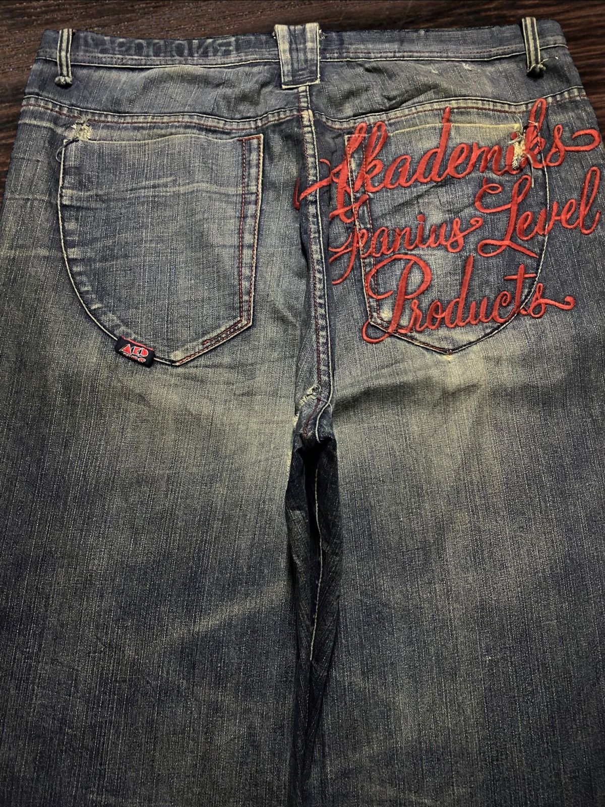 Akademiks Waist 40-41 Akademiks Mud Wash Distressed Embroidery Baggy Size US 40 / EU 56 - 4 Thumbnail