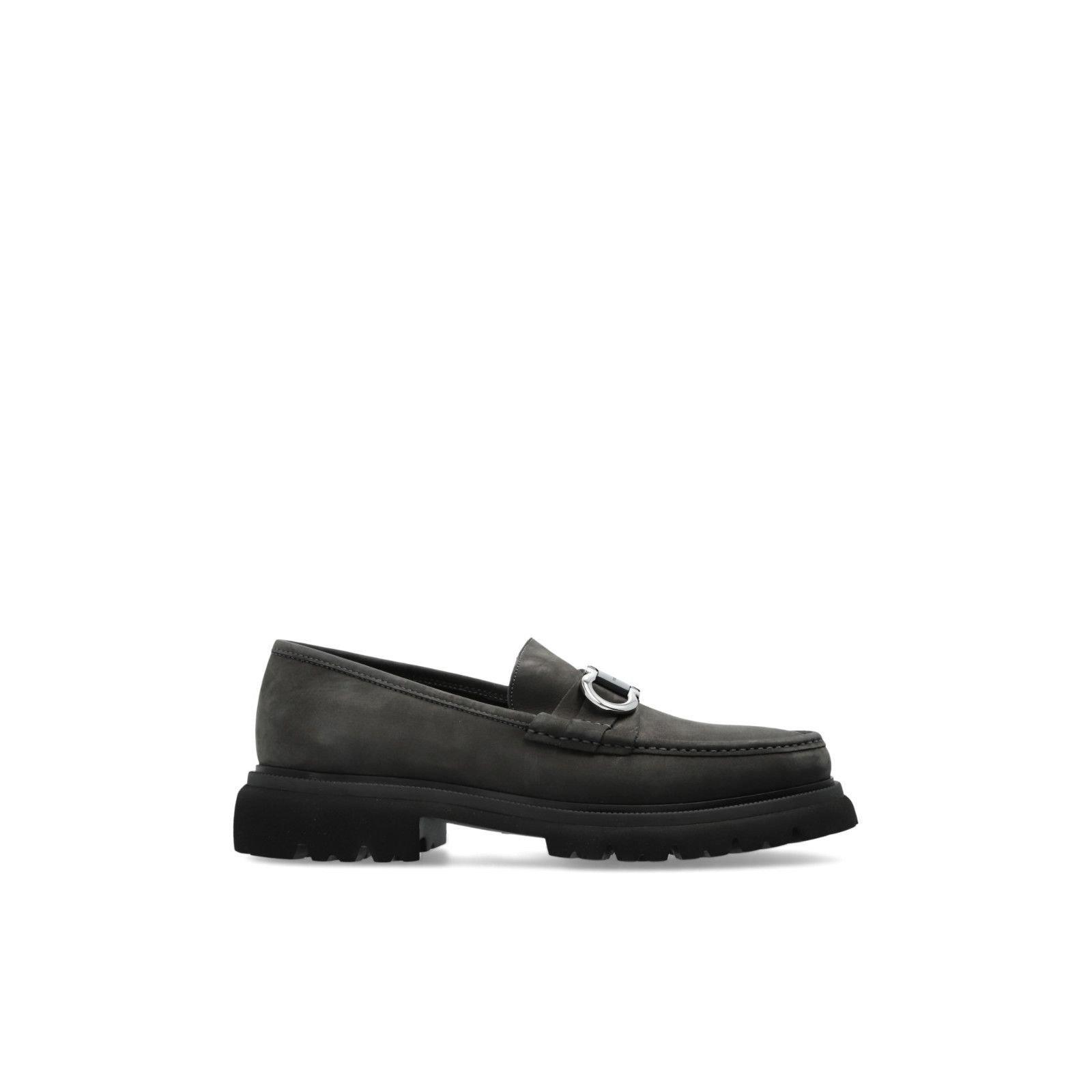 FERRAGAMO Cocoon Gray Leather Loafers New & Authentic (Men's