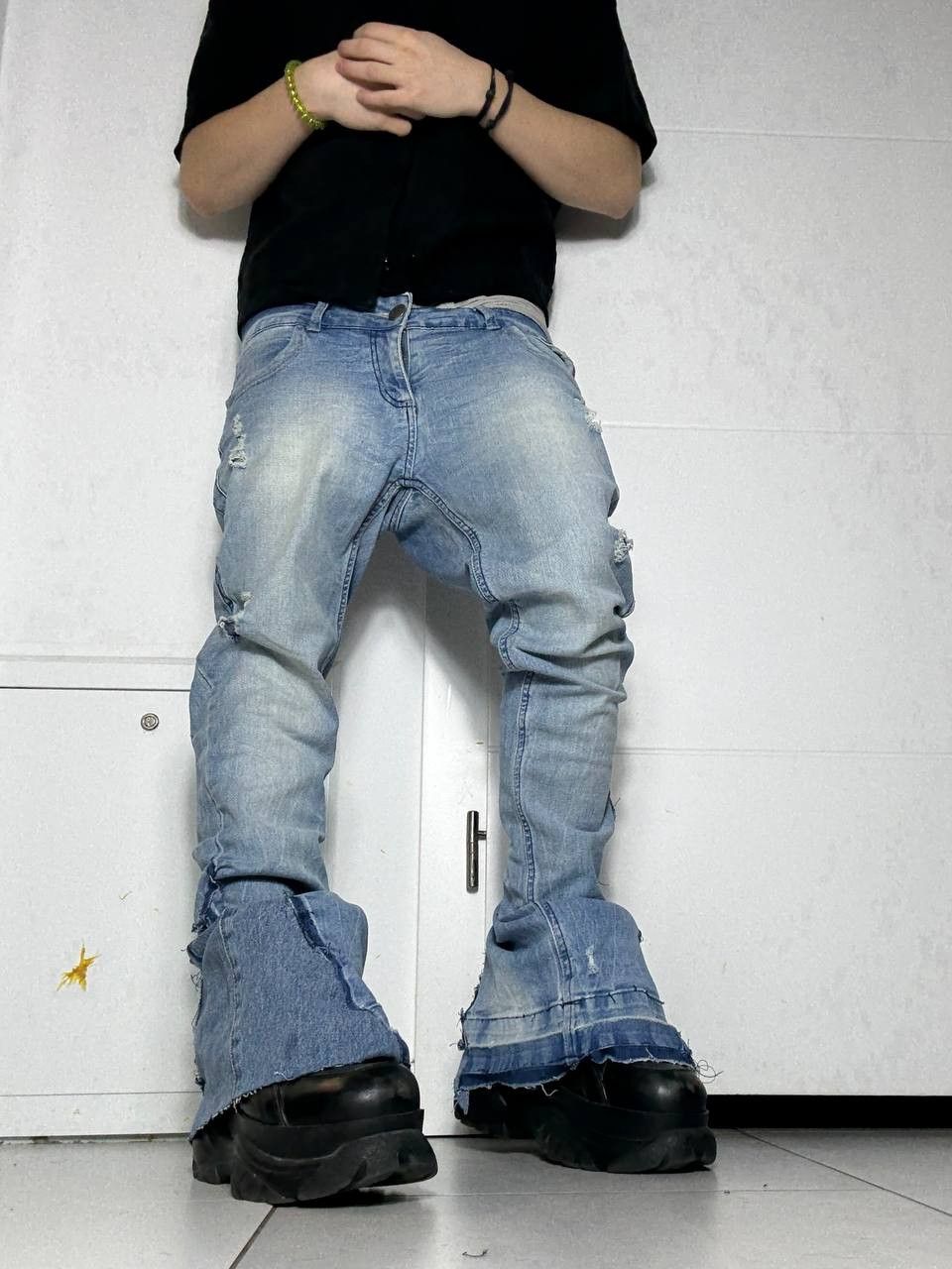 Japanese Brand rare flared blue jeans bootcut Size US 34 / EU 50 - 10 Thumbnail